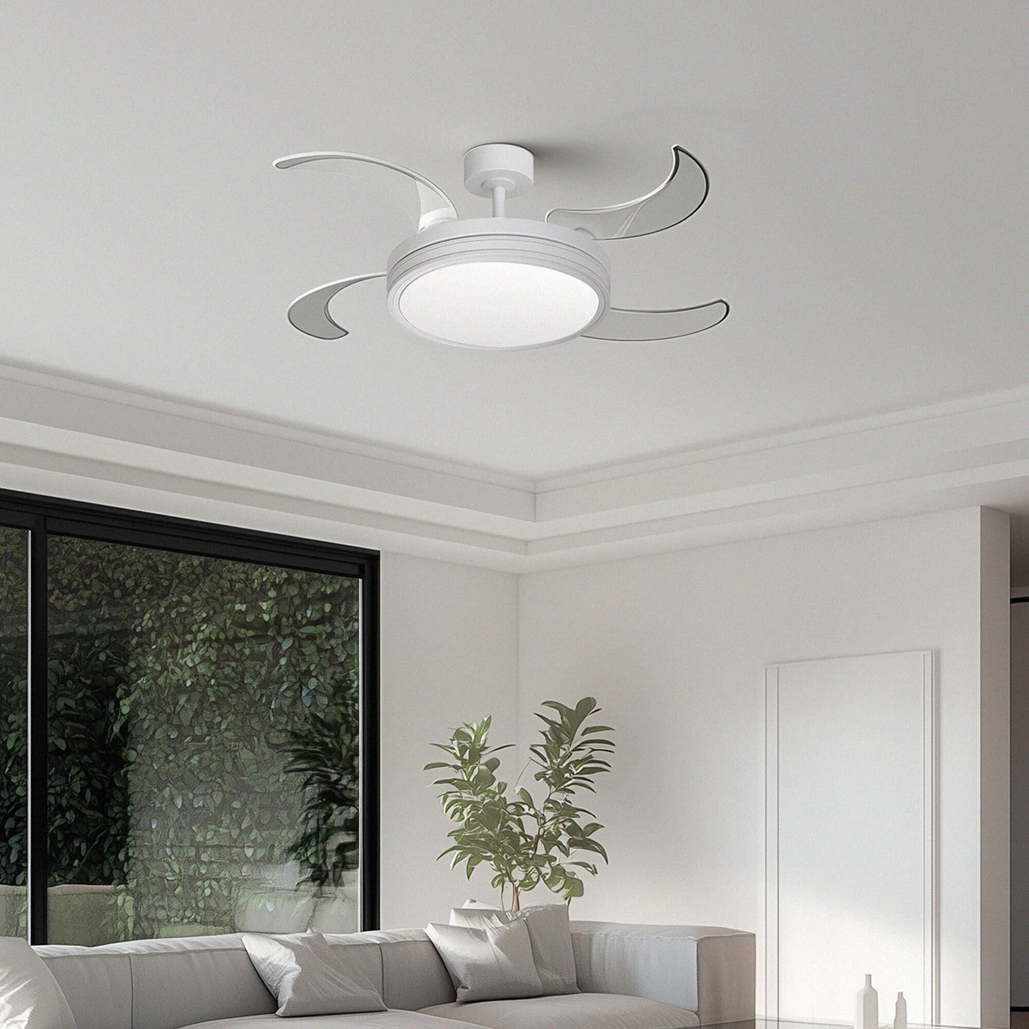 Ventilador de techo con luz silencioso DC 30W con mando ø122 cm Procy L ARTE CONFORT blanco luz CCT 4 aspas| 6 velocidades| modo verano/invierno| temporizador| brisa| recomendado de 13 a 20m² - 4