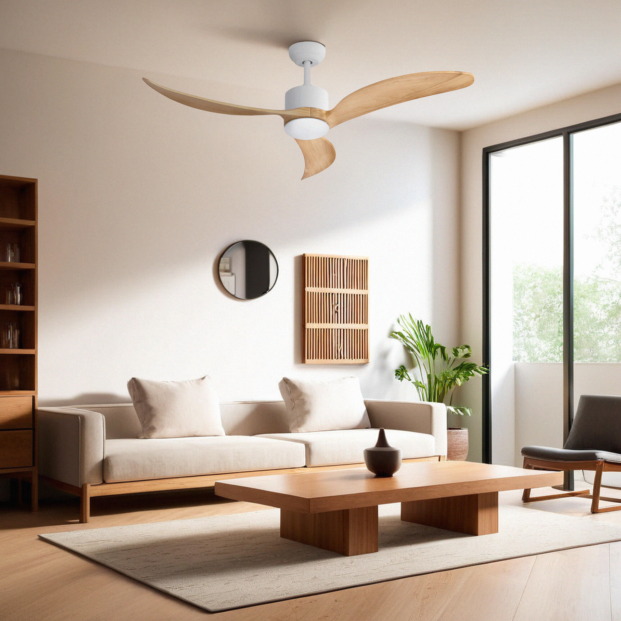 Ventilador de techo con luz silencioso DC 31W WiFi / APP ø132 cm Nere FORLIGHT blanco luz CCT 3 aspas de madera| 6 velocidades| brisa| recomendado de 20 a 40m² - 3