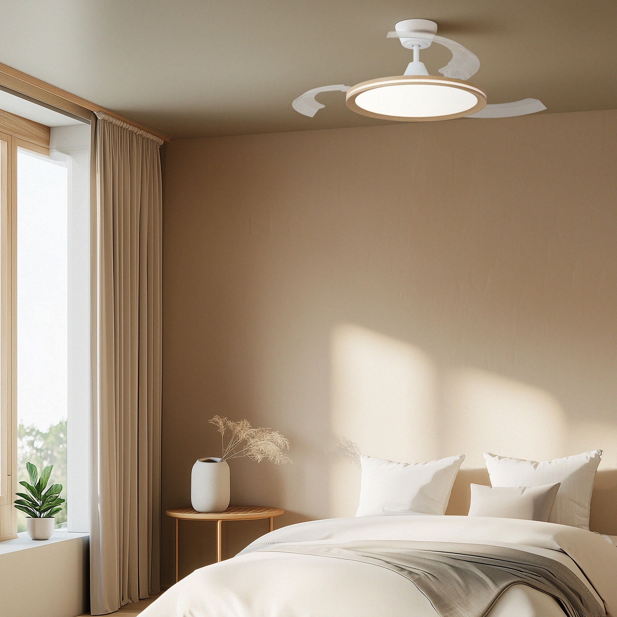 Ventilador de techo con luz silencioso DC 32W con mando ø107 cm Astro SULION blanco luz CCT 3 aspas retráctiles tipo lámpara| 6 velocidades| modo verano/invierno| recomendado de 13 a 20m² - 3