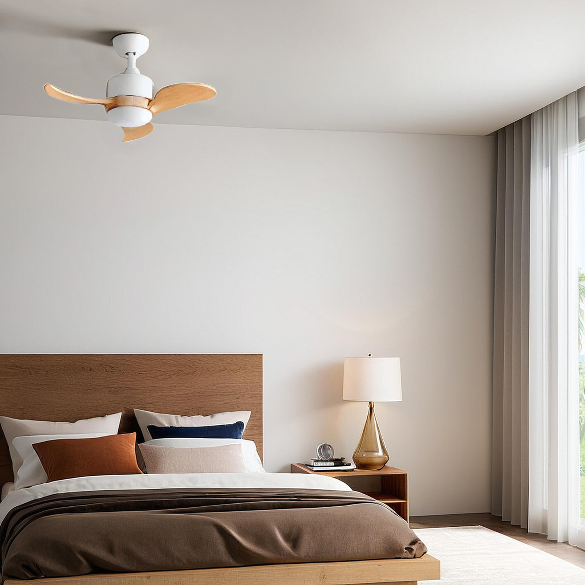 Ventilador de techo con luz silencioso DC Forlight Nere blanco 92 cm - 10