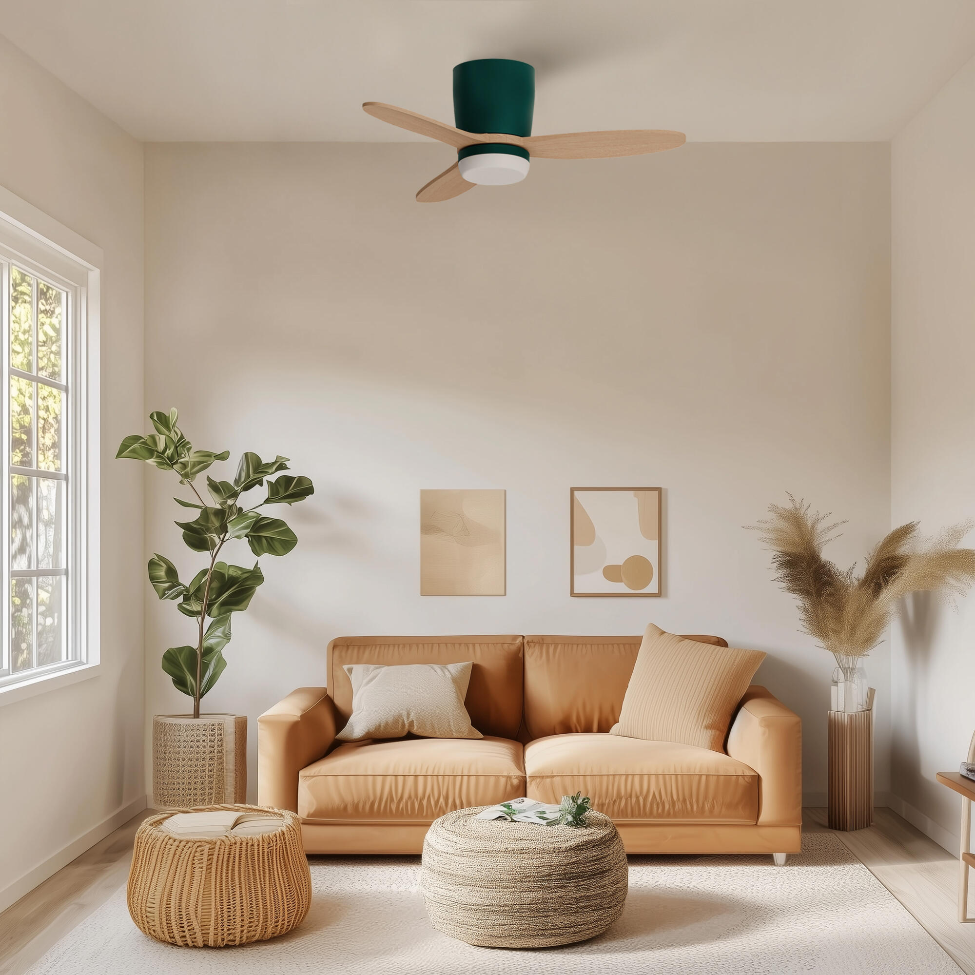 Ventilador de techo con luz silencioso DC Arte Confort Phoebe S Verde Fsc verde 92.8 cm - 4