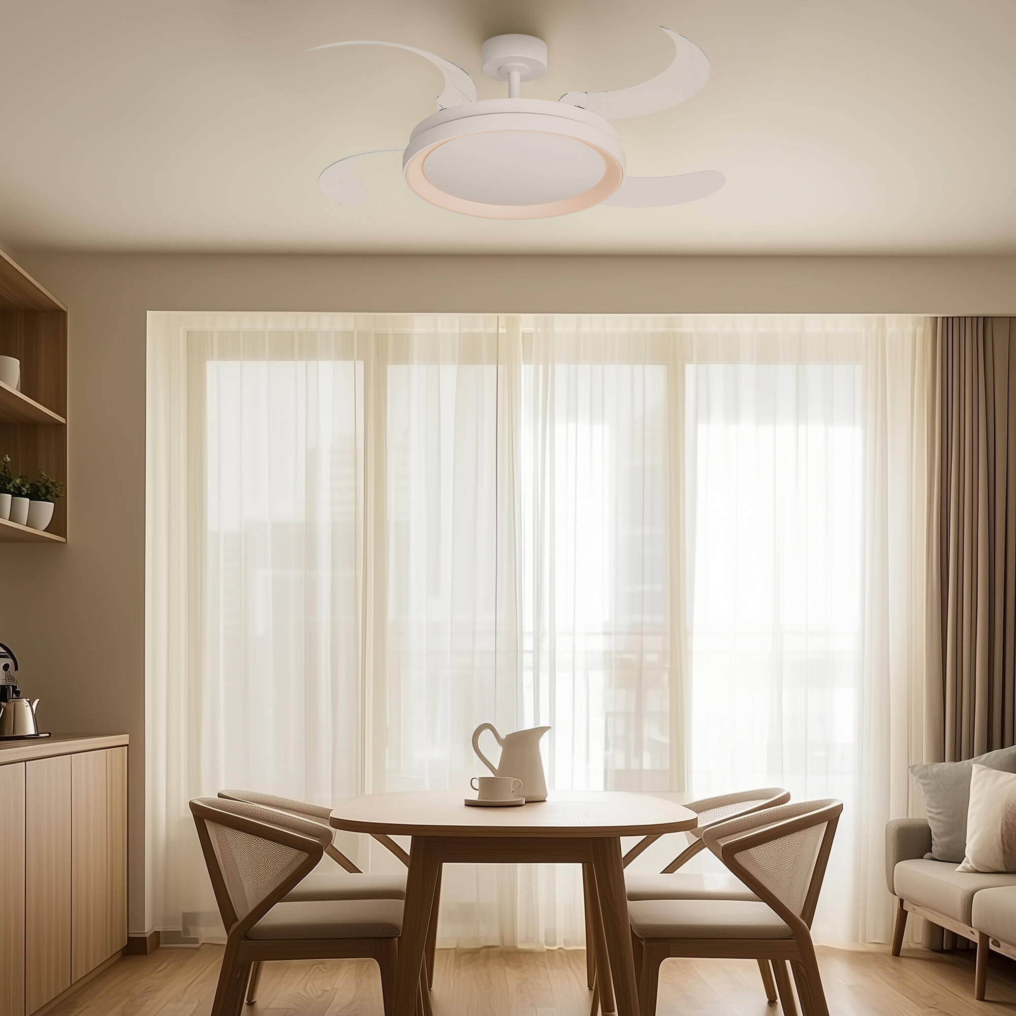 Ventilador de techo con luz silencioso DC Arte Confort Lily L blanco 122 cm - 4