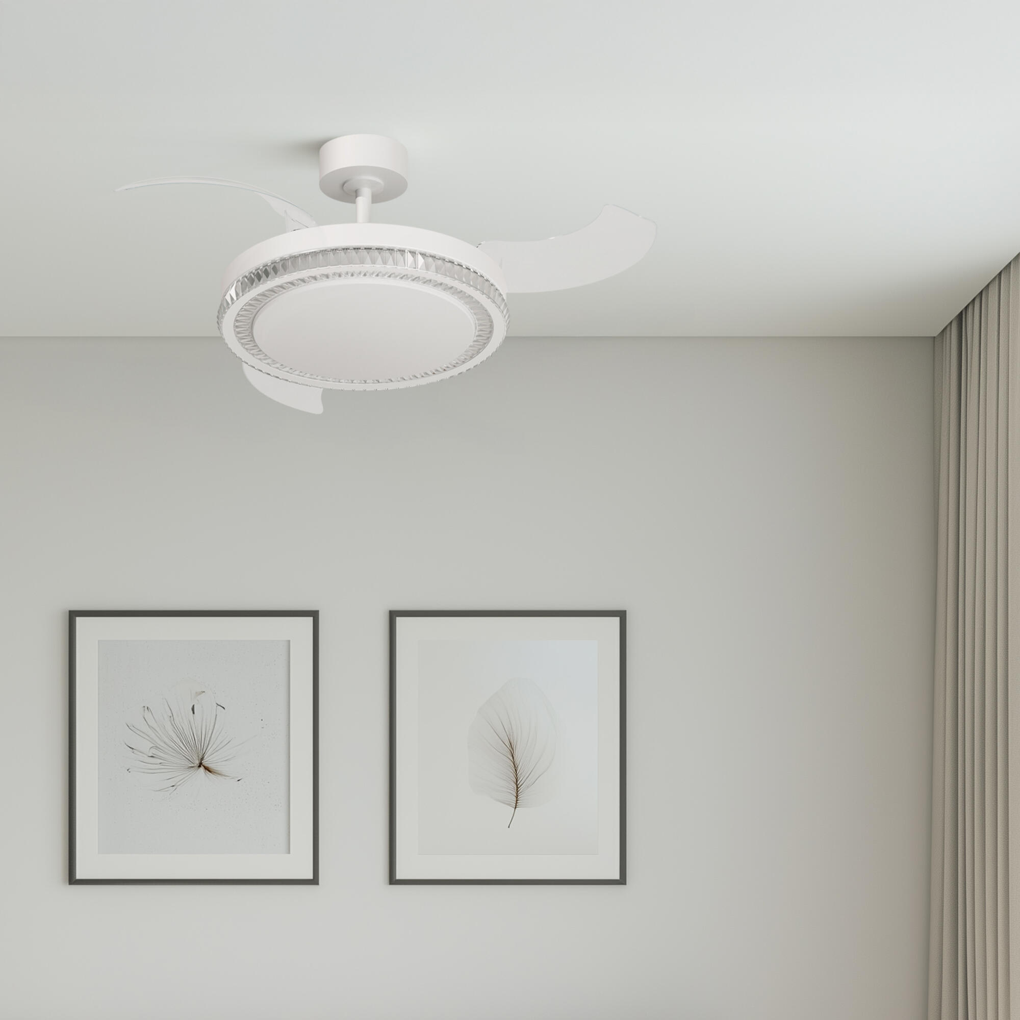 Ventilador de techo con luz silencioso DC Arte Confort Euria M blanco 107 cm - 5