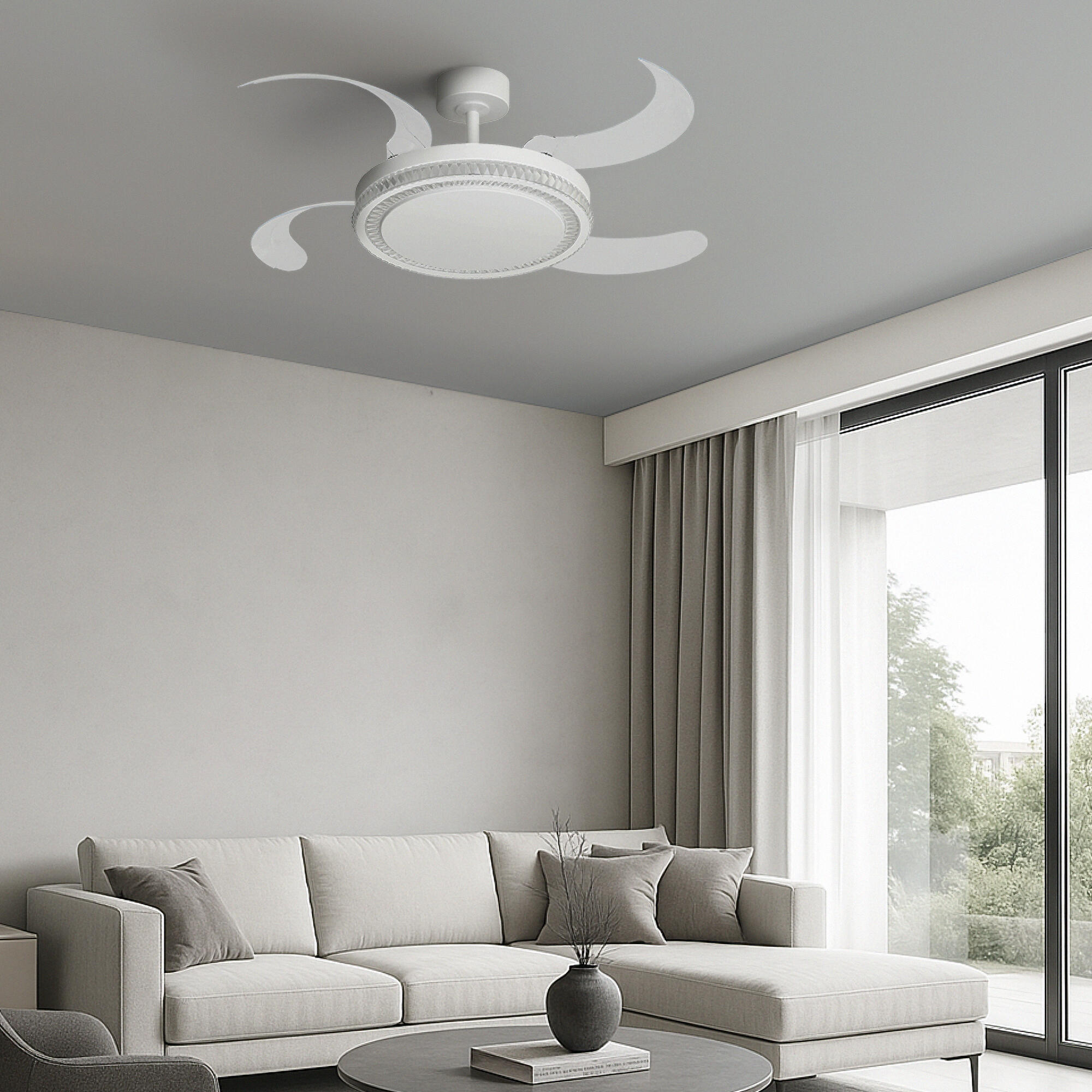Ventilador de techo con luz silencioso DC Arte Confort Euria L blanco 122 cm - 5