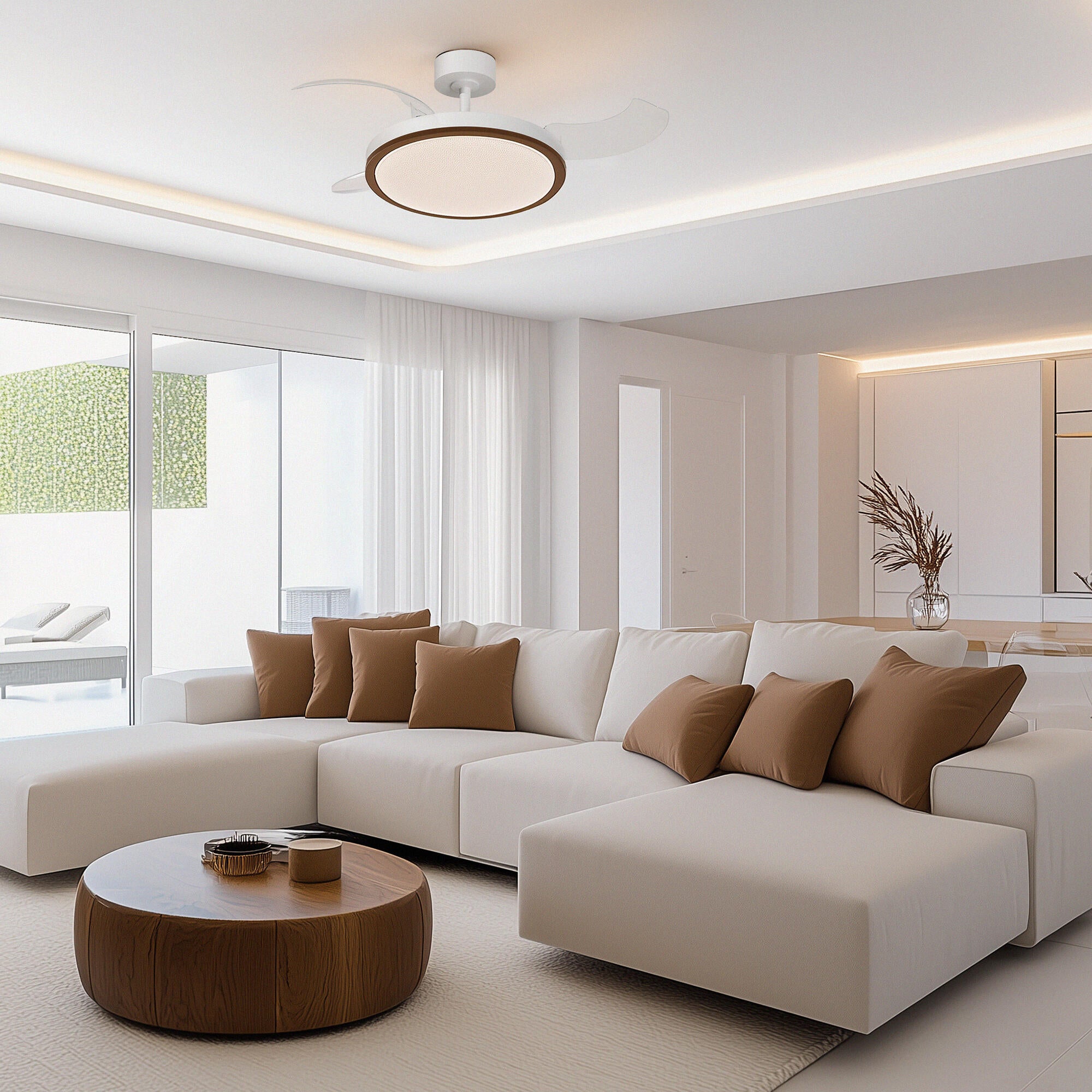 Ventilador de techo con luz silencioso DC 30W con mando ø107 cm Velix ARTE CONFORT blanco luz CCT 3 aspas retráctiles tipo lámpara| 6 velocidades| modo verano/invierno| brisa| recomendado de 13 a 20m² - 4