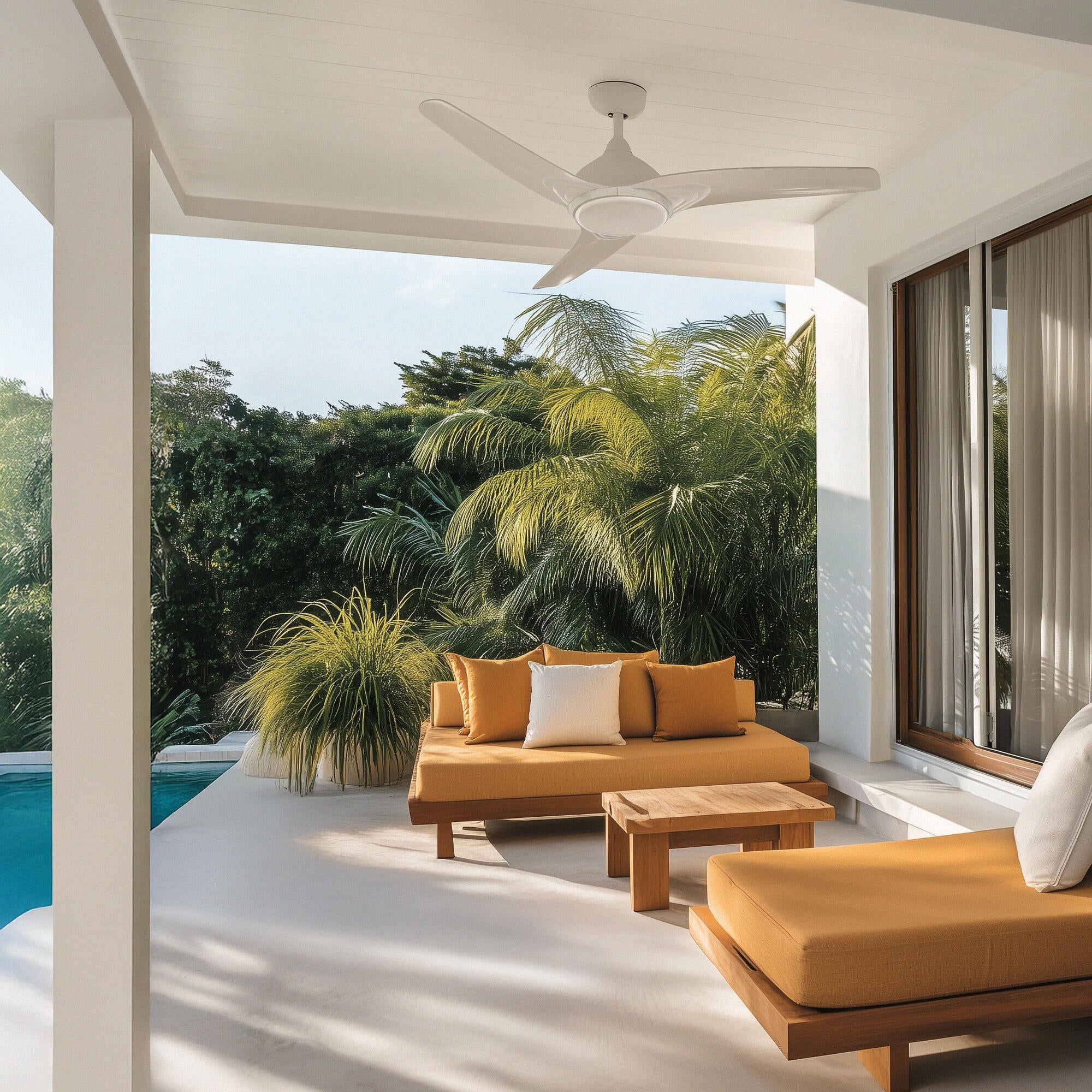 Ventilador de techo con luz exterior DC Arte Confort Tavira blanco 132 cm - 4