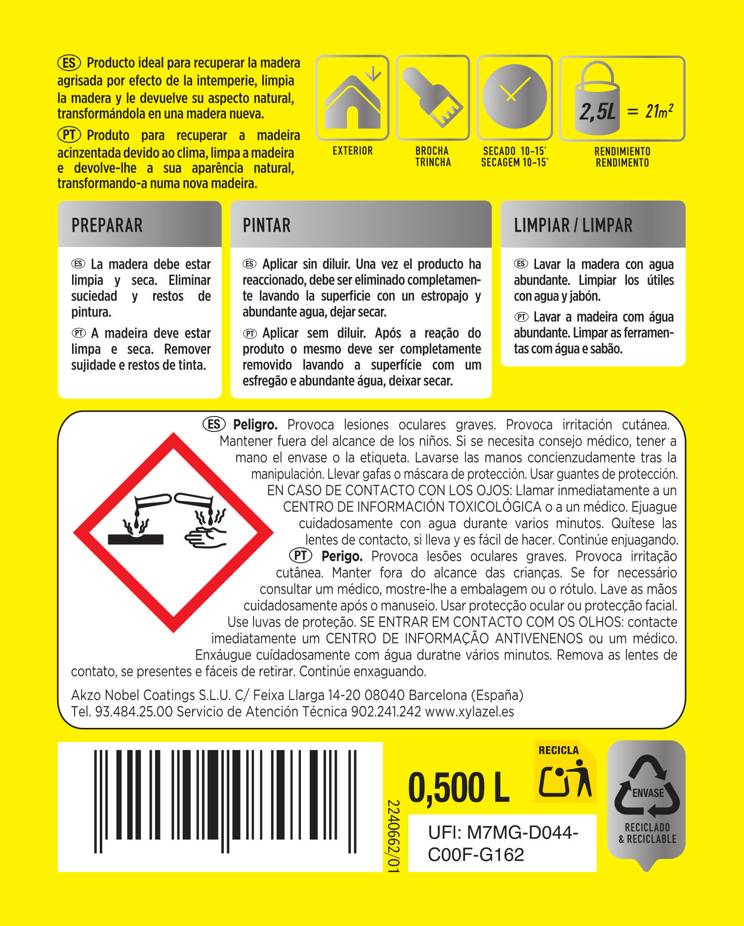 TRATAMIENTO MADERA AGRISADAS 500ML XZ - 2