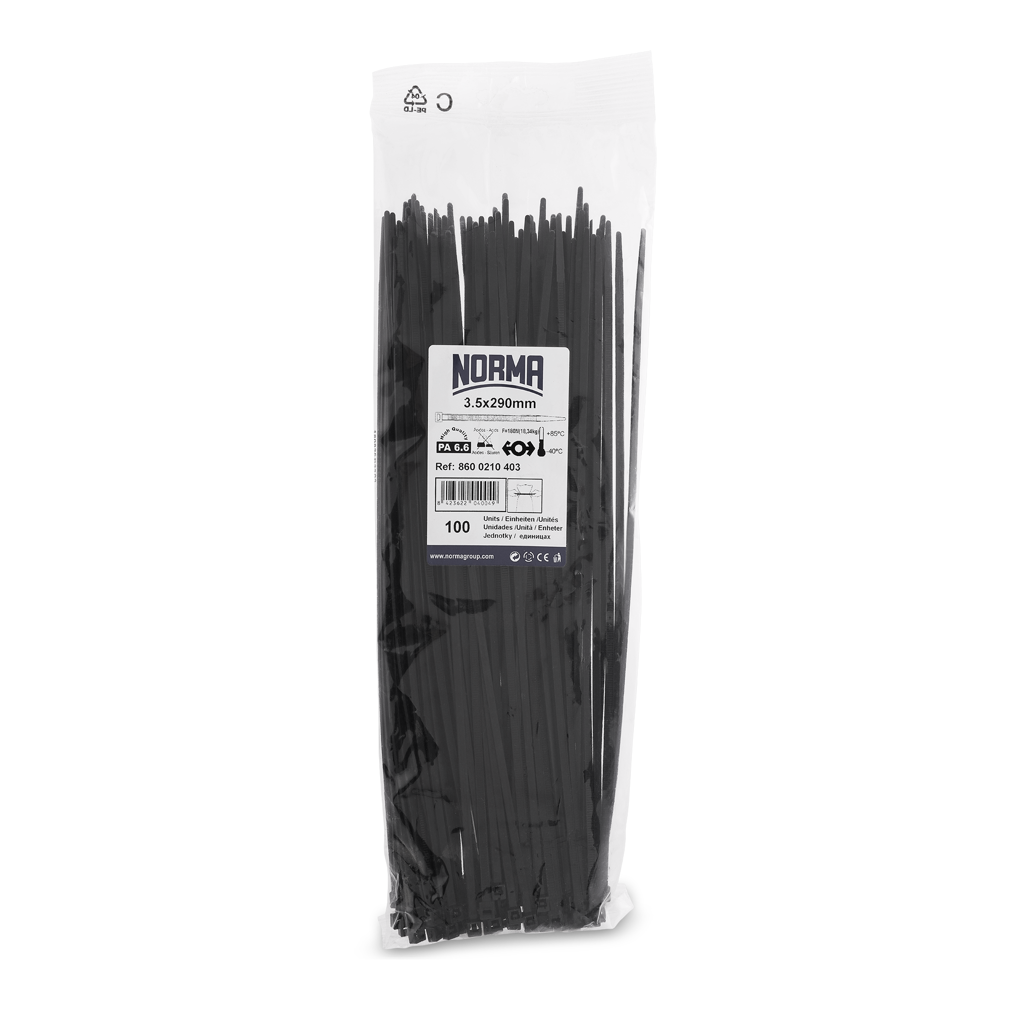 100 Fascette Serracavi In Nylon 6.6 Bianche – Lunghezza 540 Mm, Larghezza 7,6 Mm, Per Uso Elettrico E Domestico