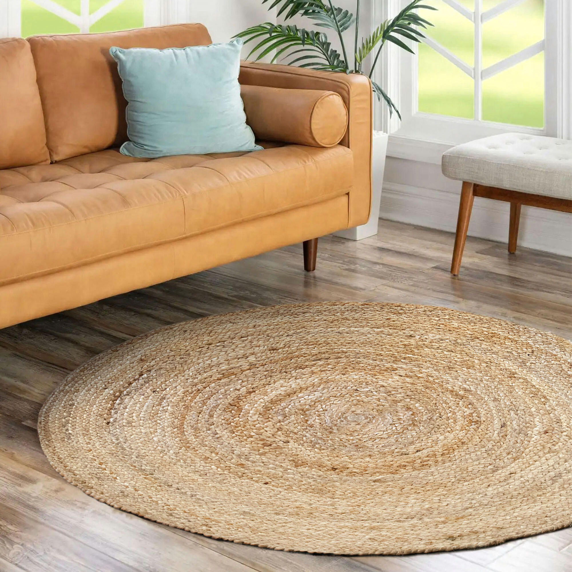 Tapete redondo juta D150CM ALHAMBRA LISO NATURAL - 3