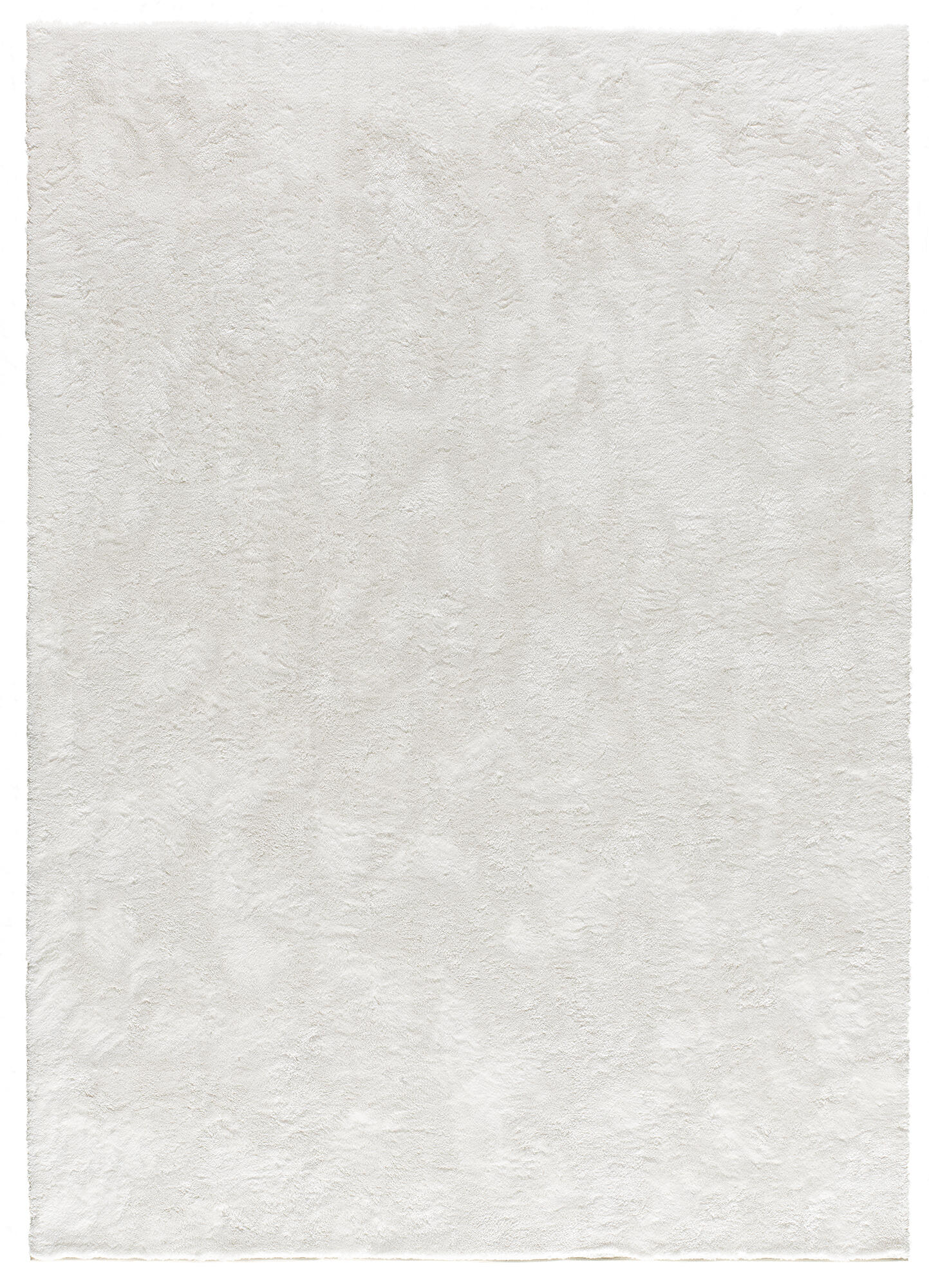 Alfombra poliéster roma 140x200cm pelo largo base antideslizante liso blanco