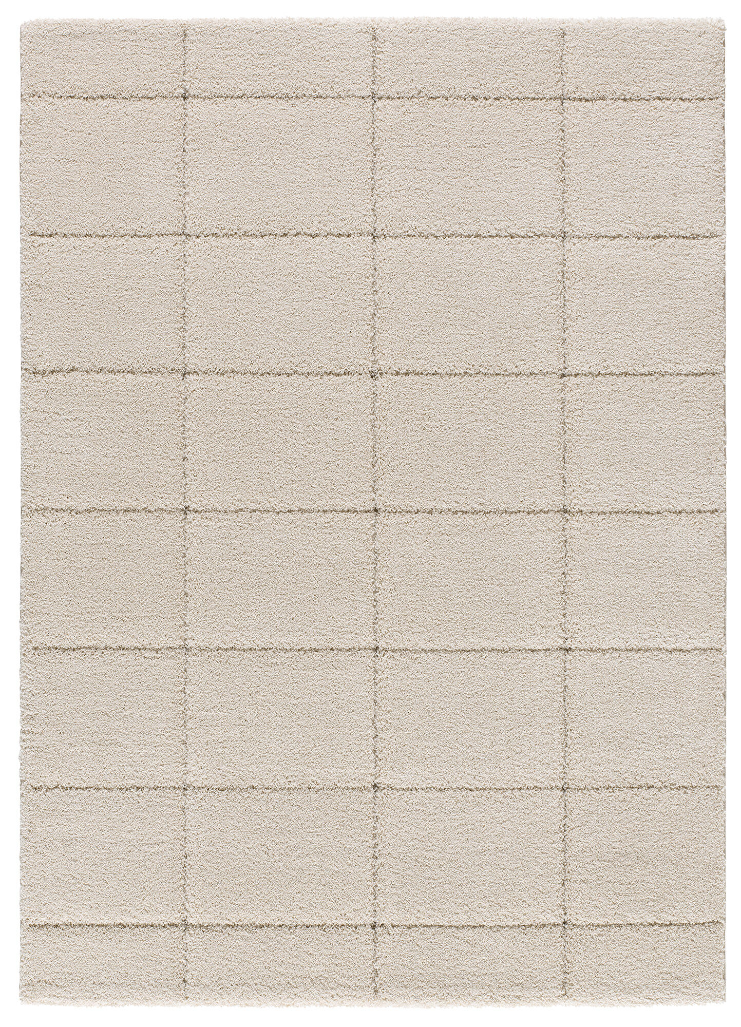 Alfombra pie de cama polipropileno molier 8787 80x150cm pelo largo geométrico blanco
