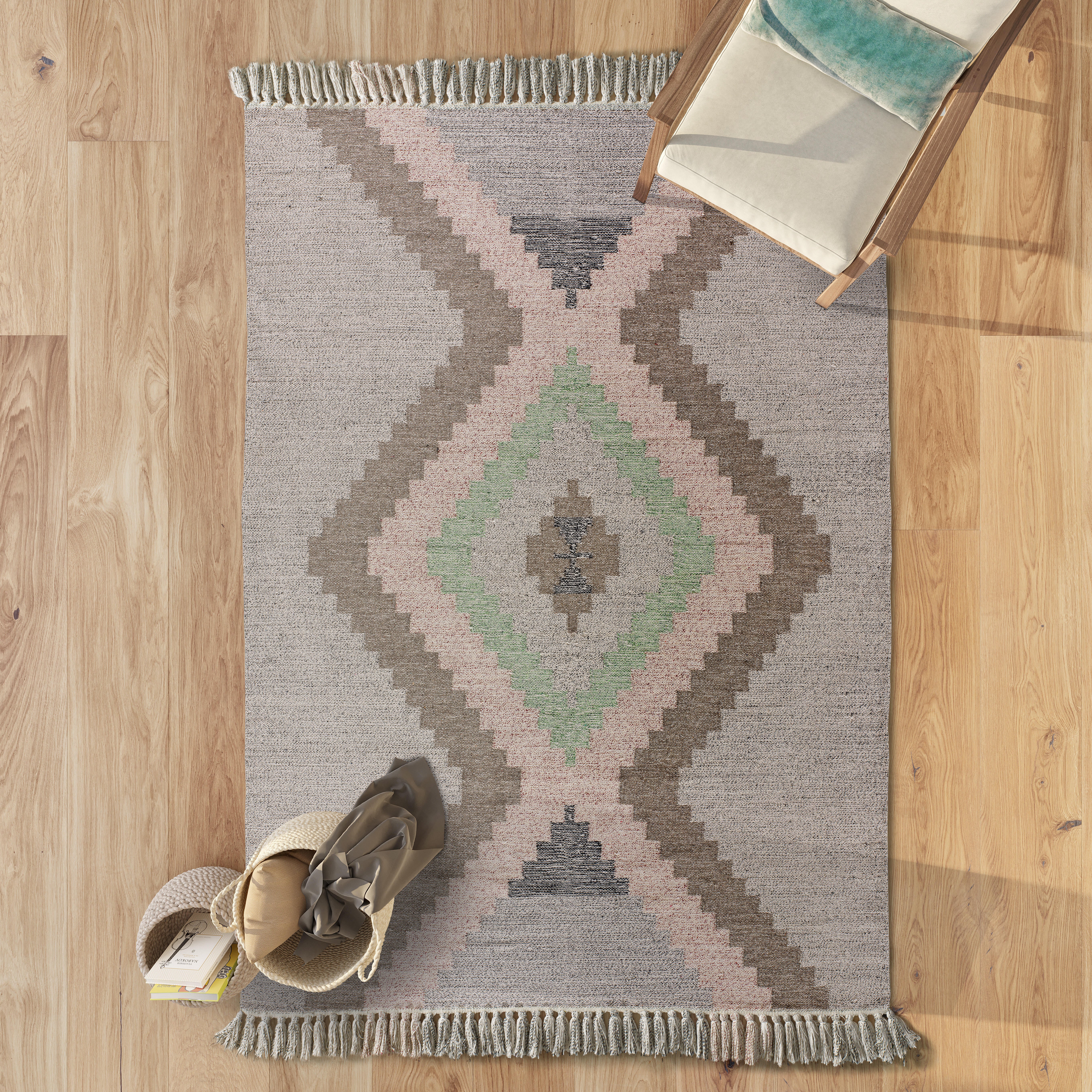 Alfombra algodón Chandia 1140 120x170cm pelo corto  kilim multi - 2