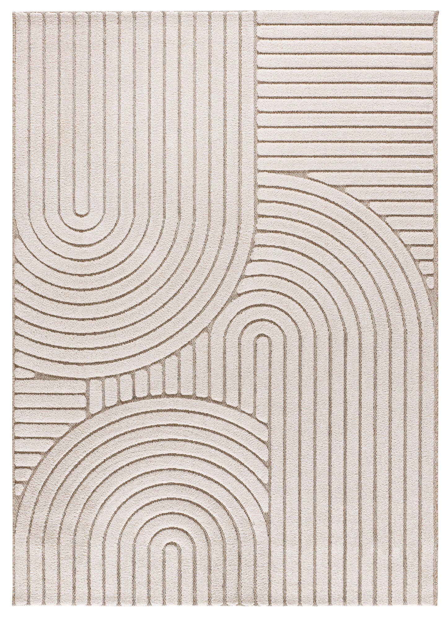 Alfombra polipropileno diena 40424 160x230cm pelo mediano con líneas blanco