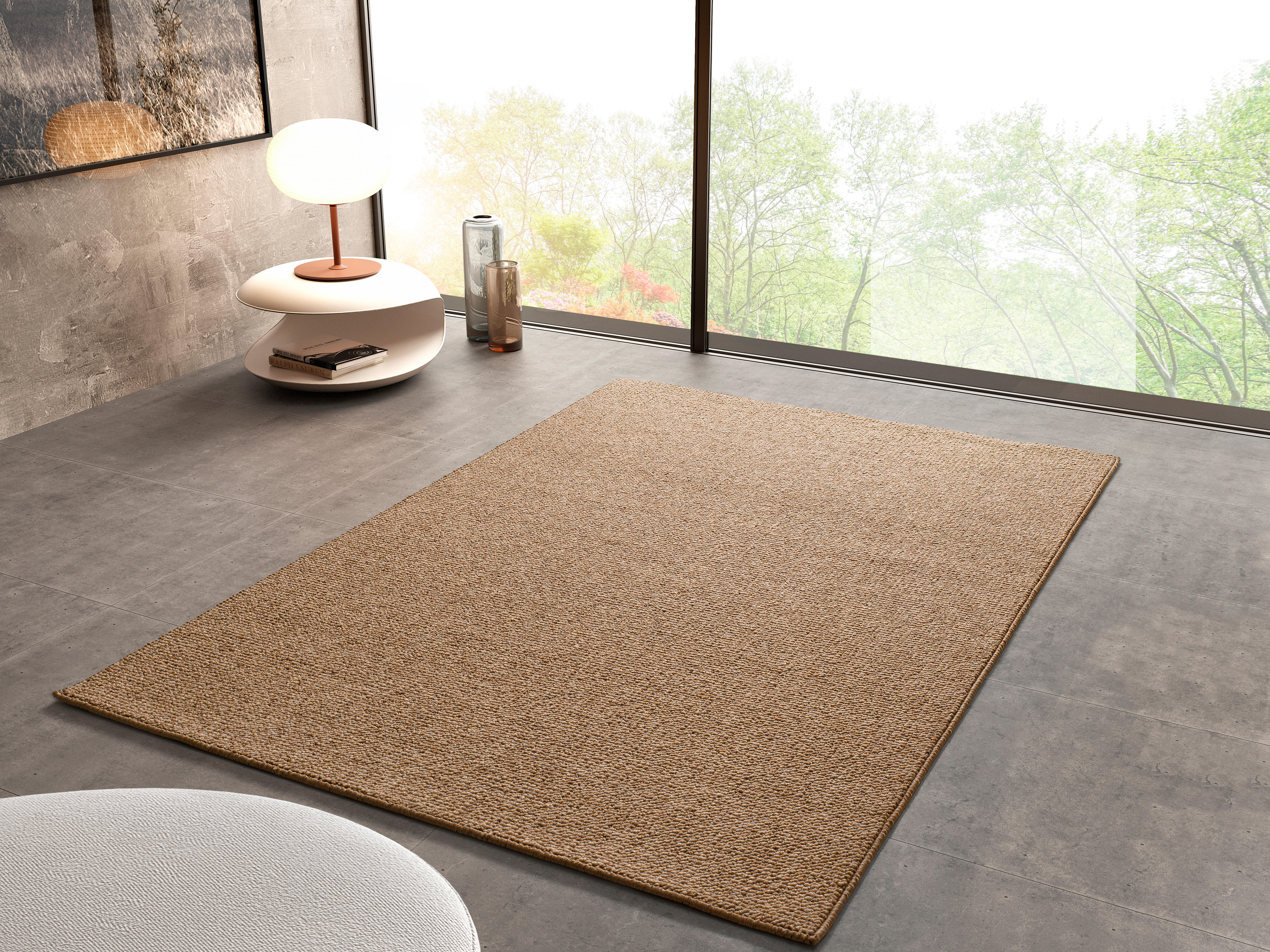 Alfombra polipropileno Petra 120x170cm pelo mediano  liso natural lavable en lavadora - 2