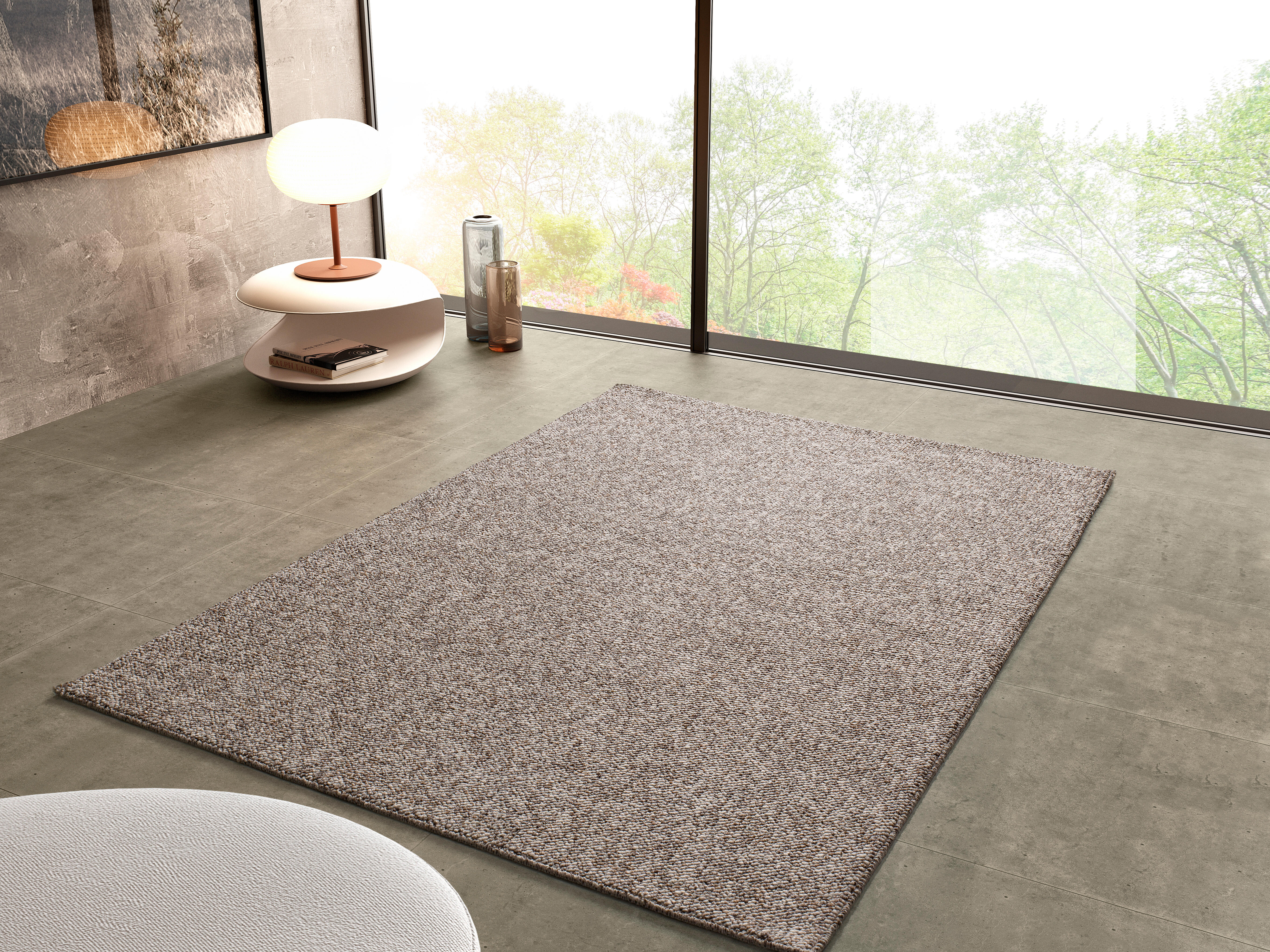 Alfombra polipropileno Petra 160x230cm pelo mediano  liso gris lavable en lavadora - 2