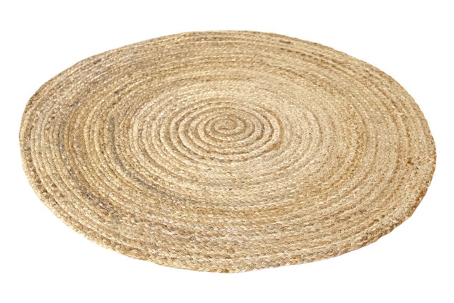 Alfombra pie de cama yute Yute Alhambra 100x100cm pelo corto  naturaleza natural redonda