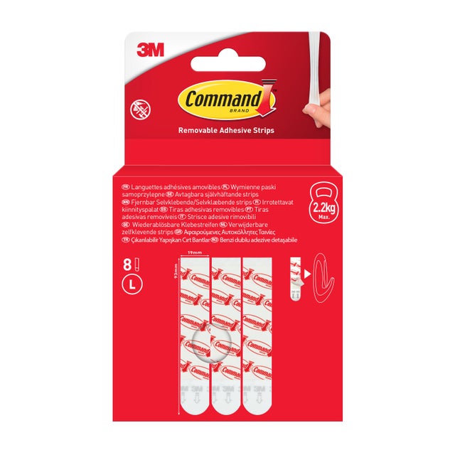 8 paires de languettes adhésives de fixation COMMAND