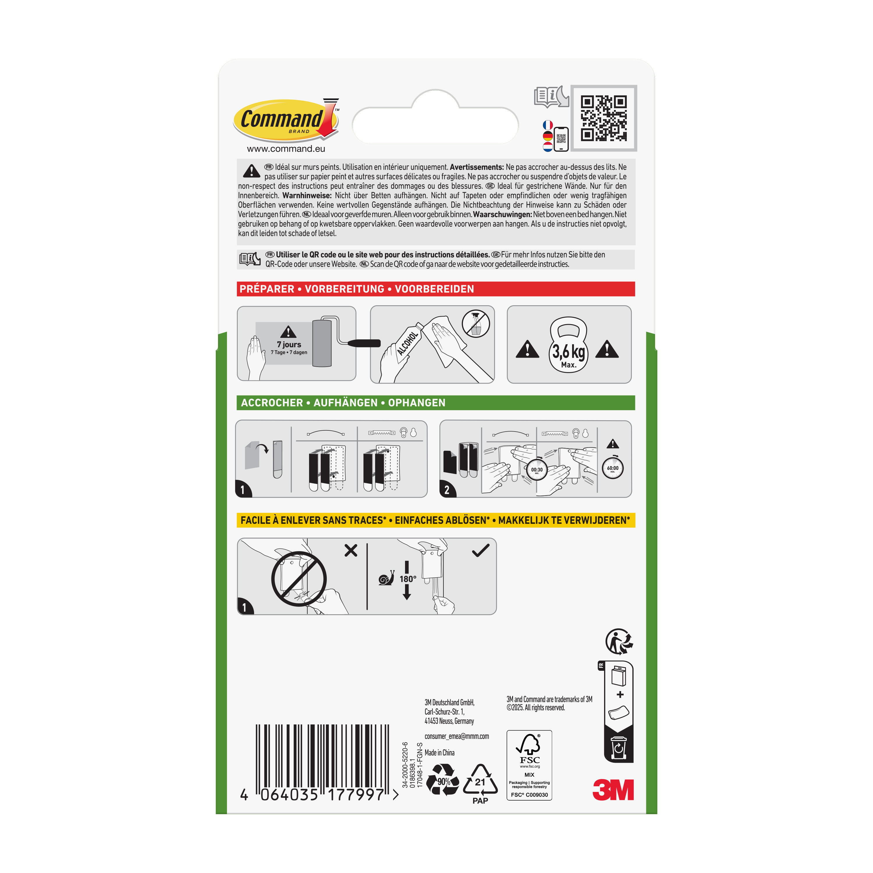 Accroche adhésive enlevable tête de clou métal M pour cadres COMMAND™ - 7
