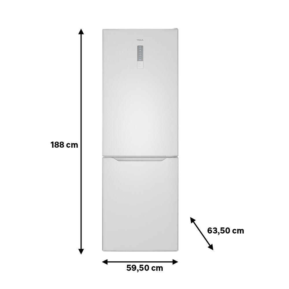 Frigorífico combi TEKA NFL 345 C BLANCO No Frost 188cm 302L blanco clase E - 2