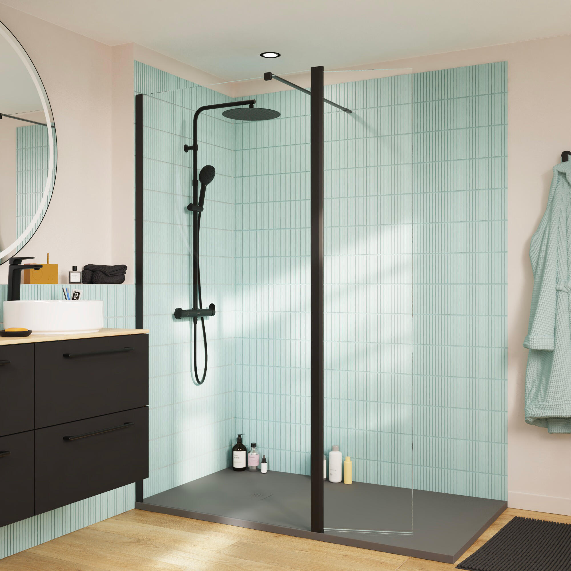 Déflecteur transparent noir 40cm Remix - 5