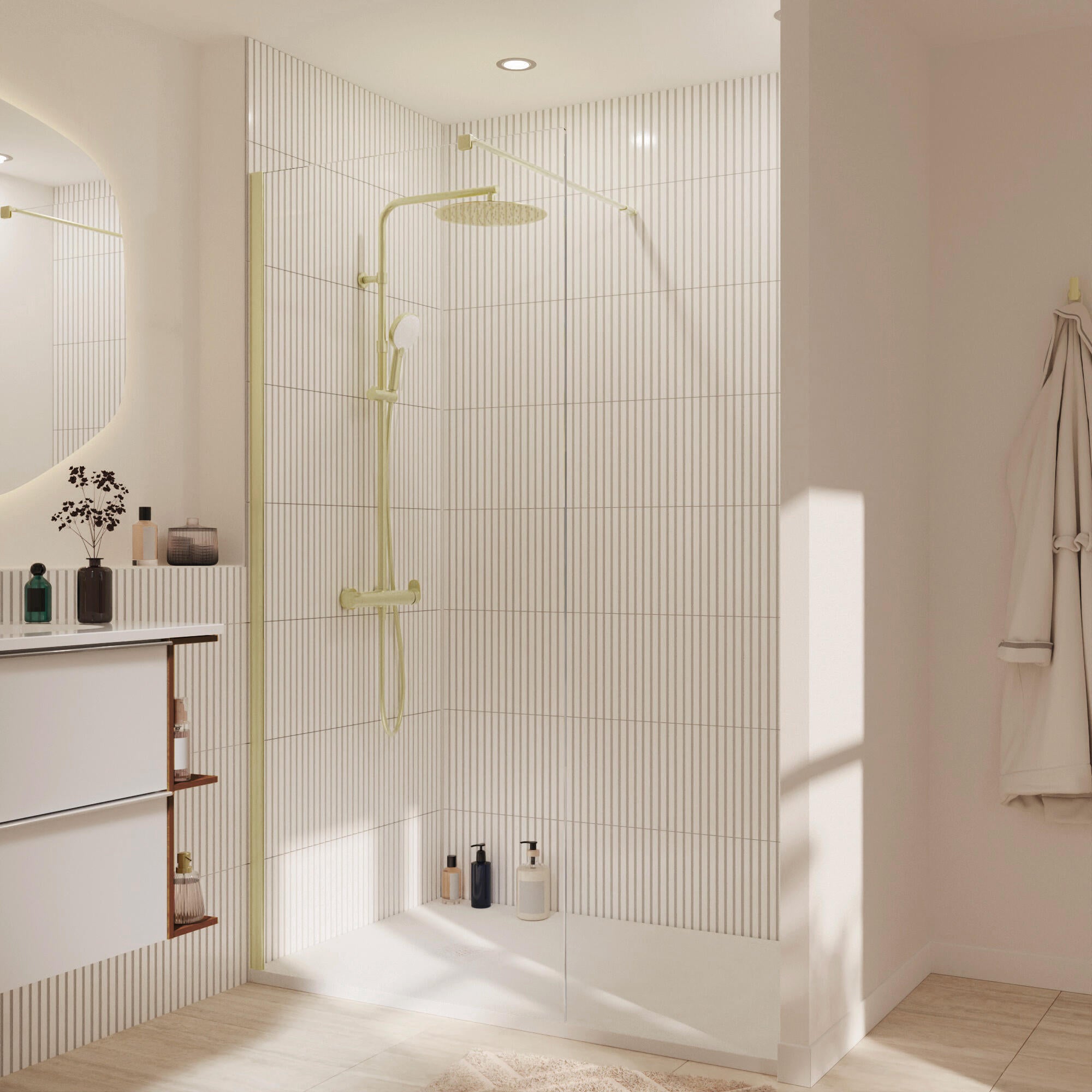 Profile do kabiny walk-in 70-140x200 cm złote Remix Sensea - 3