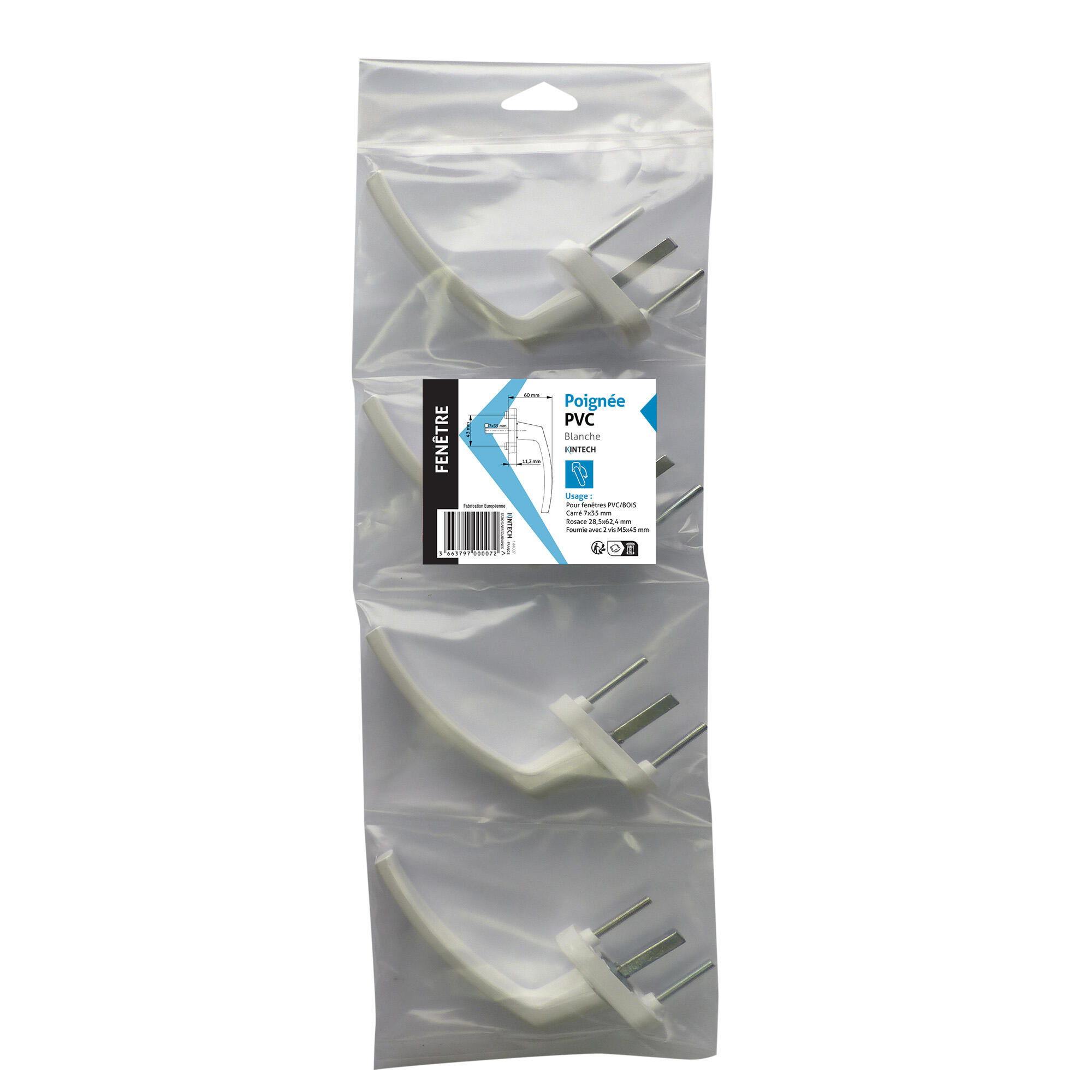 LOT DE 4 POIGNEES PVC  - 2