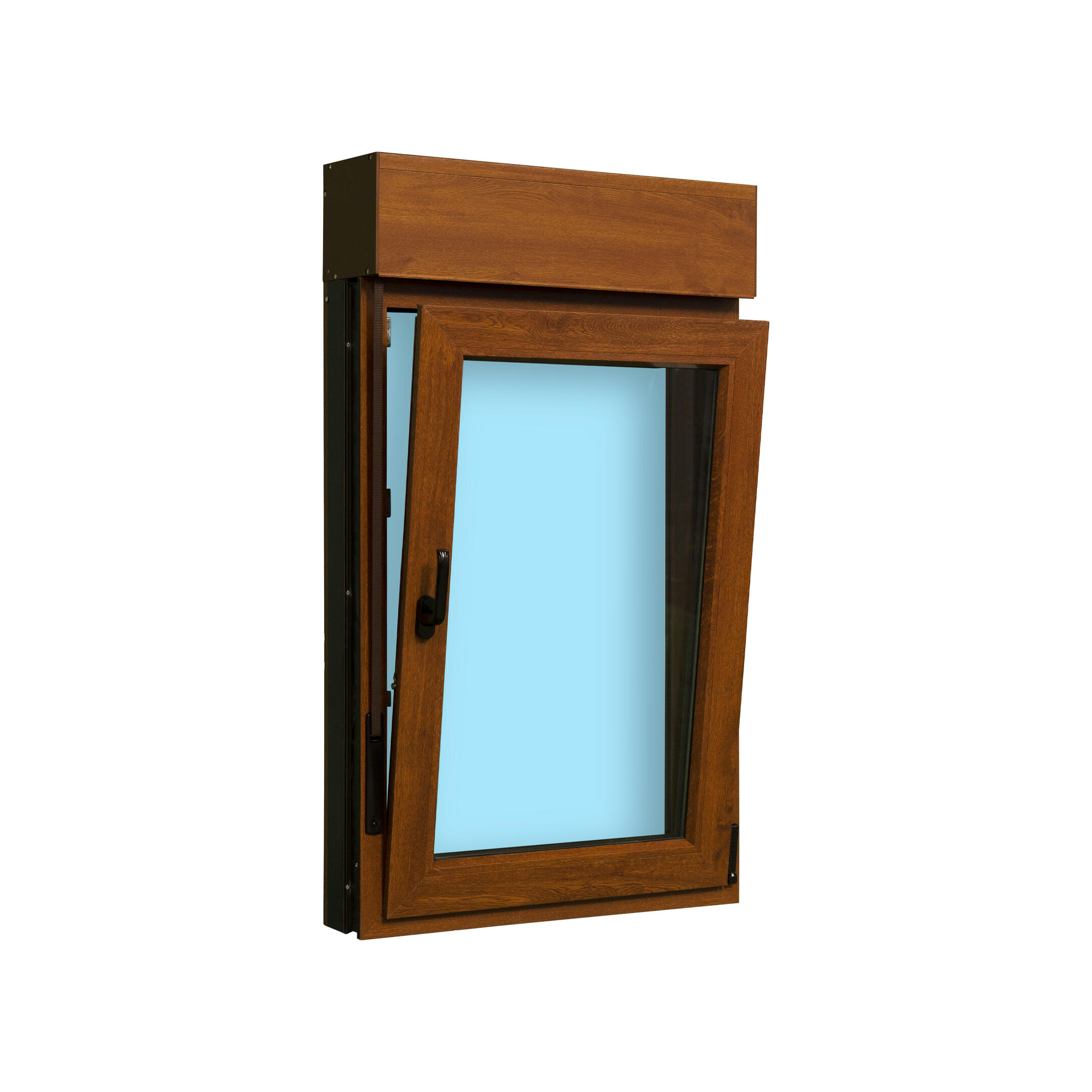 VENTANA PVC OSCILOBATIENTE CON PERSIANA ROBLE 70X118CM - 4
