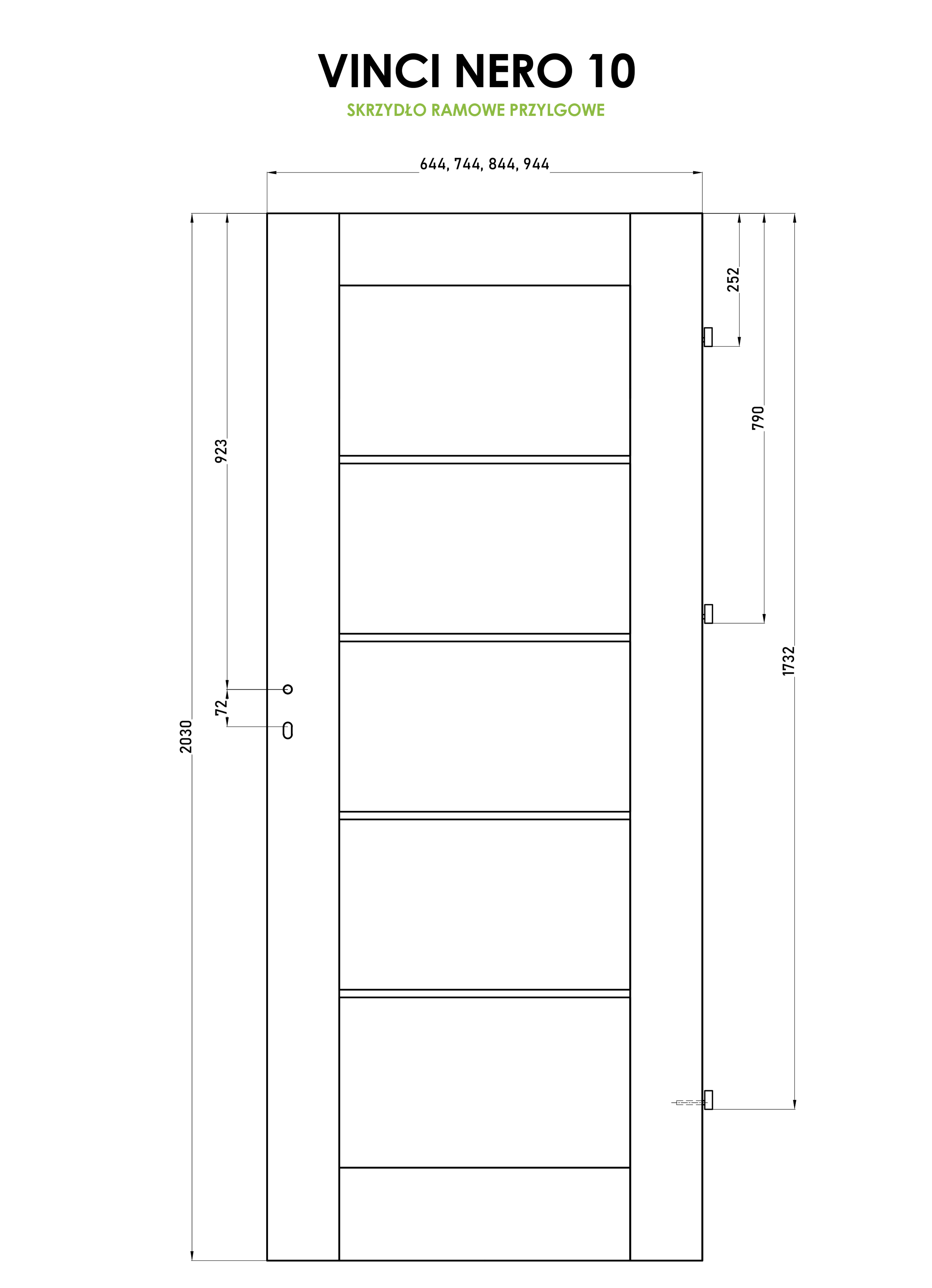 Drzwi wewnętrzne pokojowe Vinci Nero Cashmere 90 lewe Voster - 3
