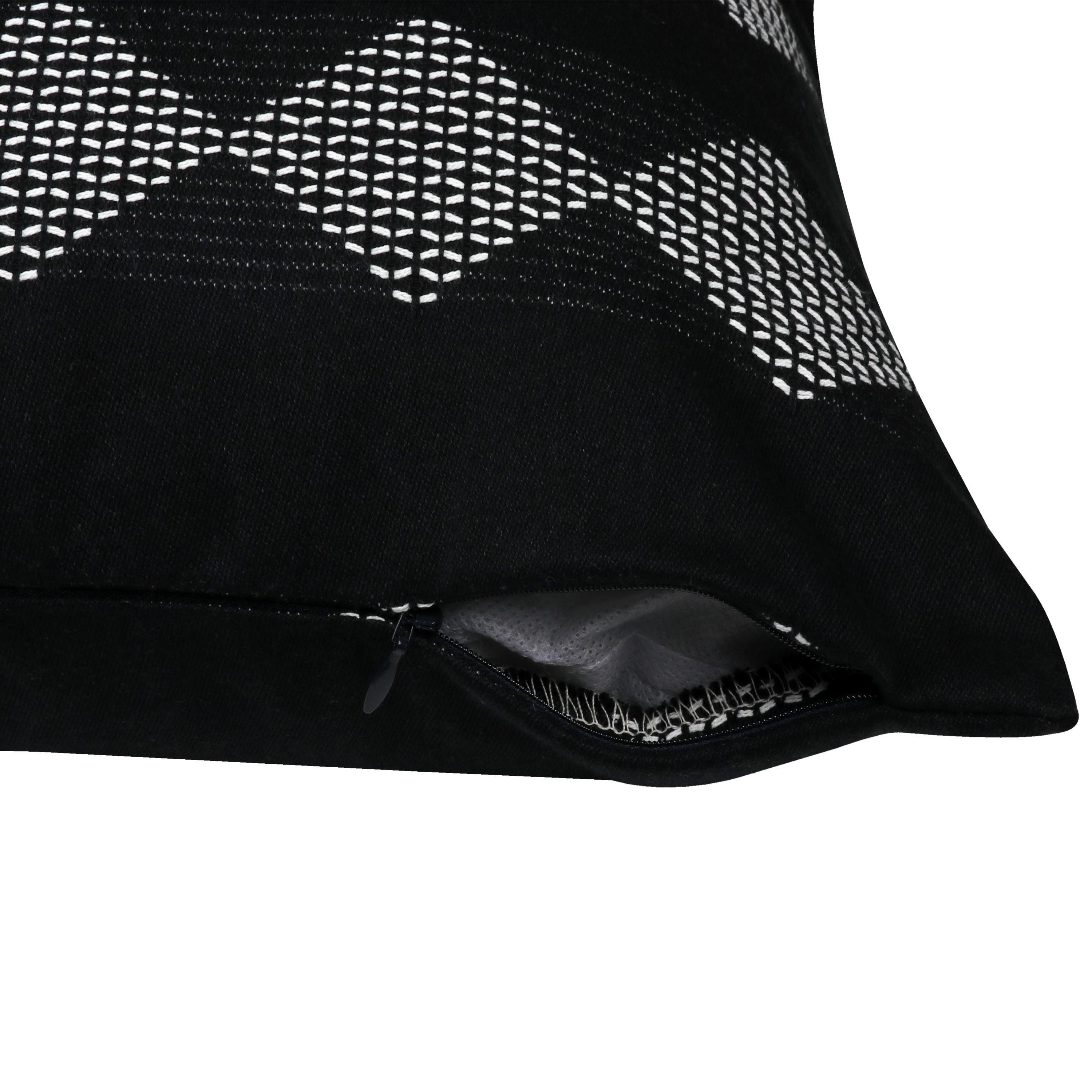 Funda de cojín rectangular Batera algodón liso negro con cremallera INSPIRE 40 x 60 cm - 5