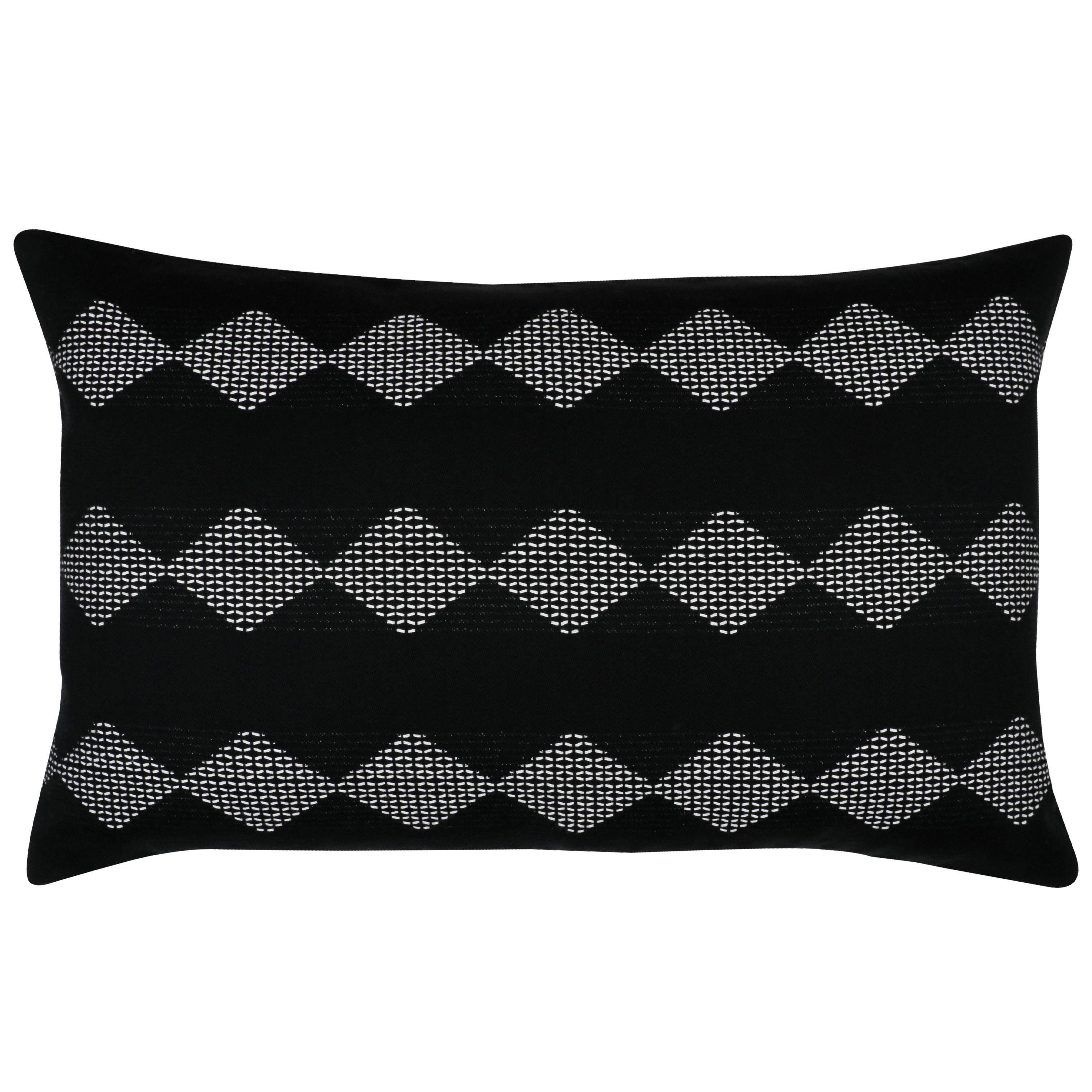 Funda de cojín rectangular Batera algodón liso negro con cremallera INSPIRE 40 x 60 cm - 4