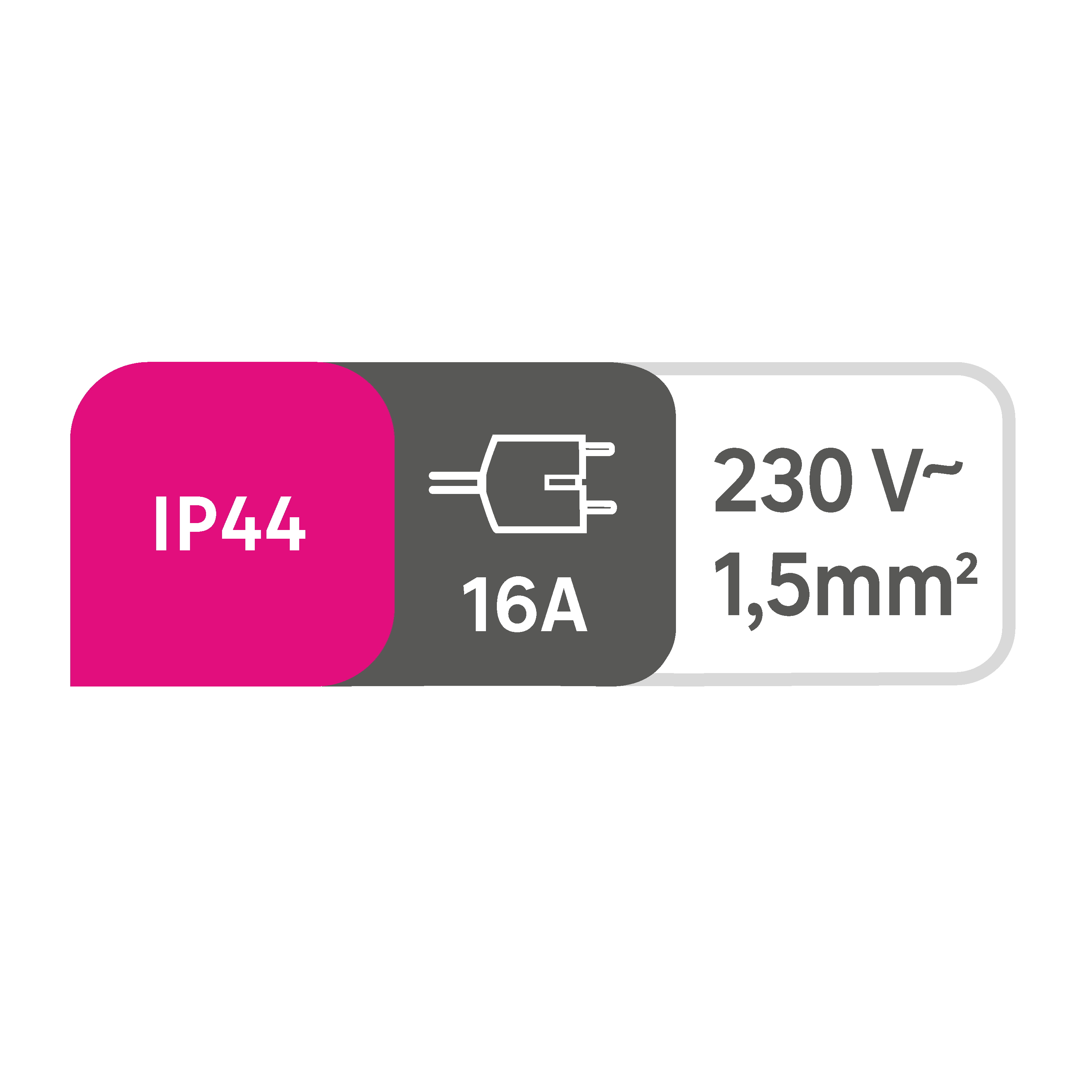 Wtyczka męska EF 2P+Z 16A IP44 Czarna LEXMAN - 5