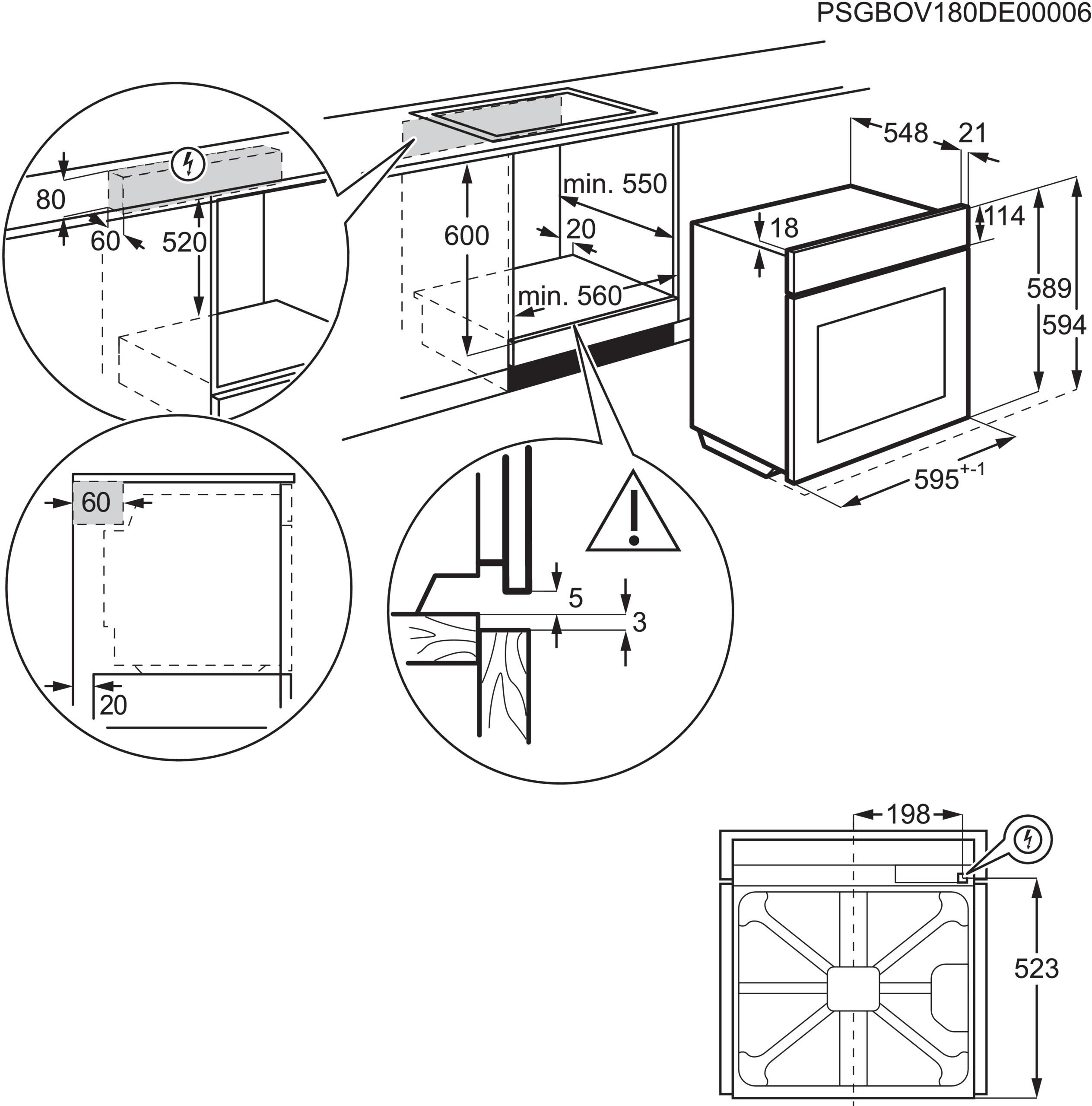 Forno de encastrar multifunções 72 L 59X56X57 cm cinza AEG OU5AB21FSM - 8
