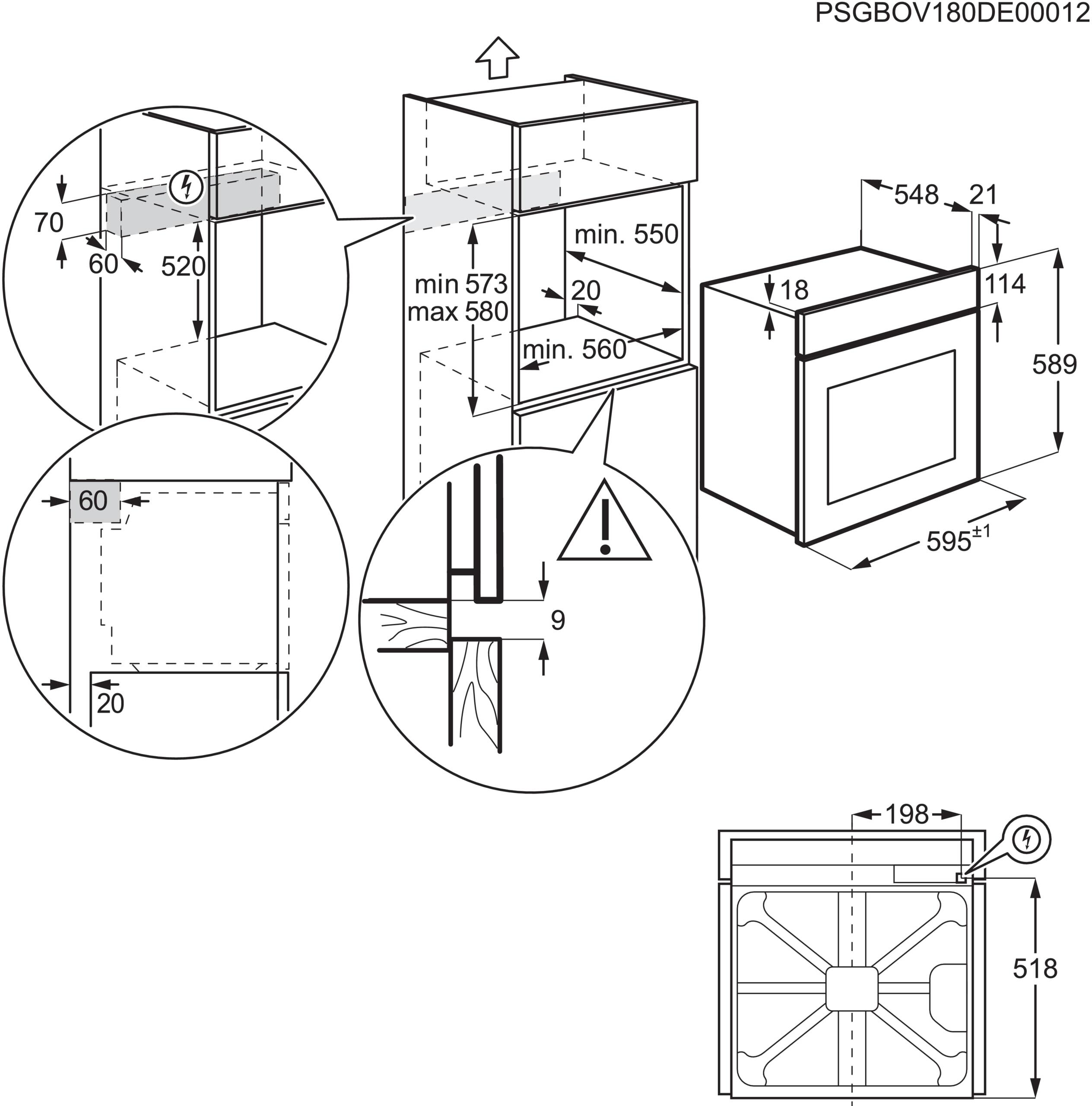 Forno de encastrar multifunções 72 L 59X56X56 cm cinza AEG TU5PB43SM - 6