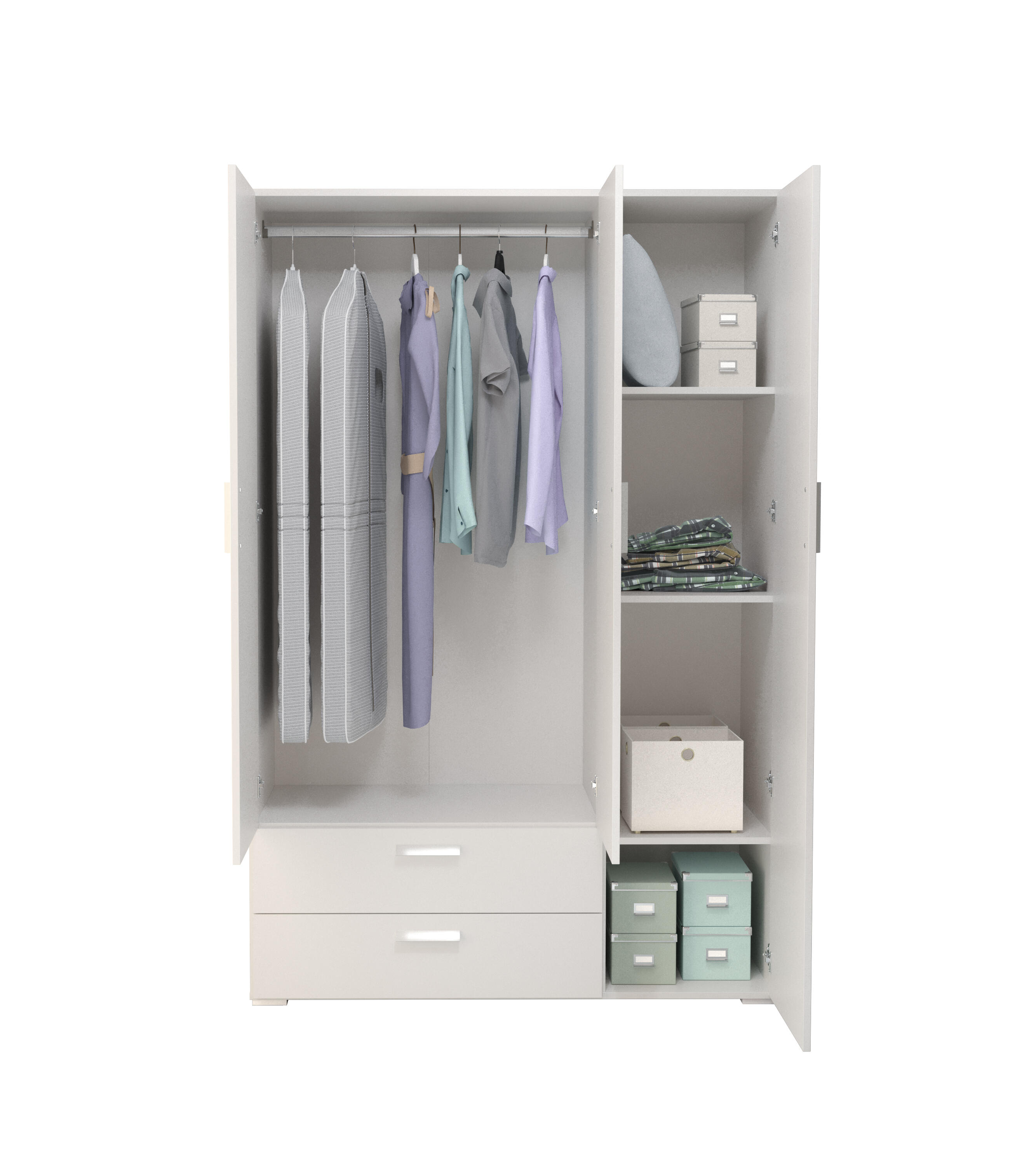 Armario puerta abatible One 125x191x53cm blanco - 4