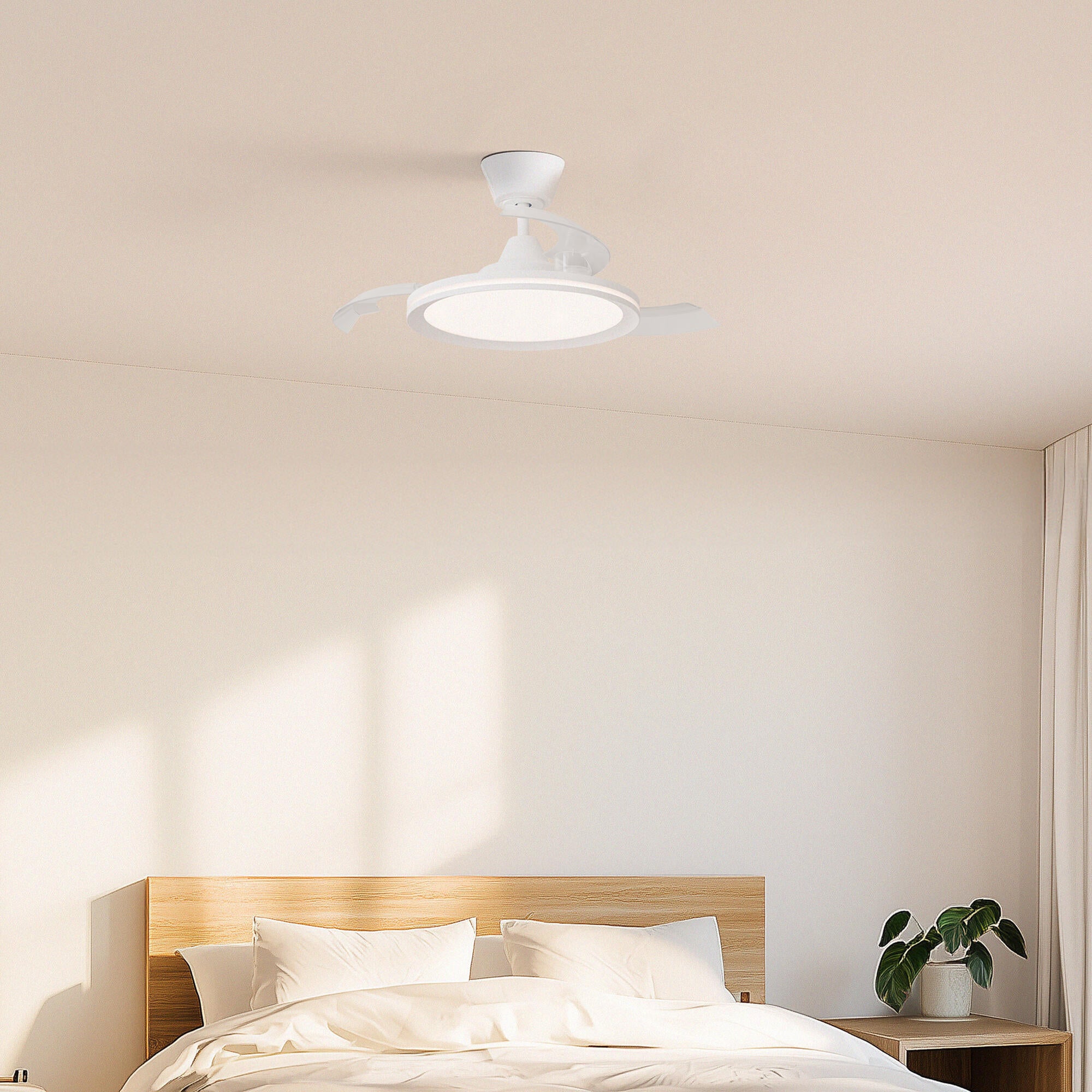 Ventilador de techo con luz silencioso DC 22W con mando ø89 cm Astro SULION blanco luz CCT 3 aspas retráctiles tipo lámpara| 6 velocidades| modo verano/invierno| recomendado para <13m² - 4