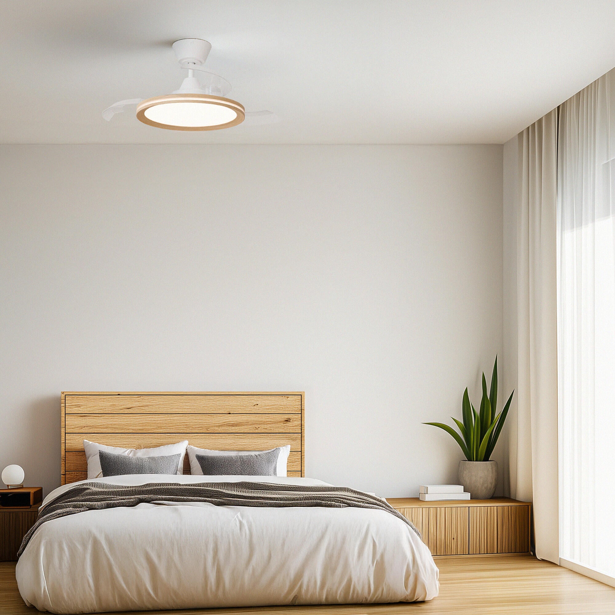 Ventilador de techo con luz silencioso DC 22W con mando ø89 cm Astro SULION blanco luz CCT 3 aspas retráctiles tipo lámpara| 6 velocidades| modo verano/invierno| recomendado para <13m² - 4