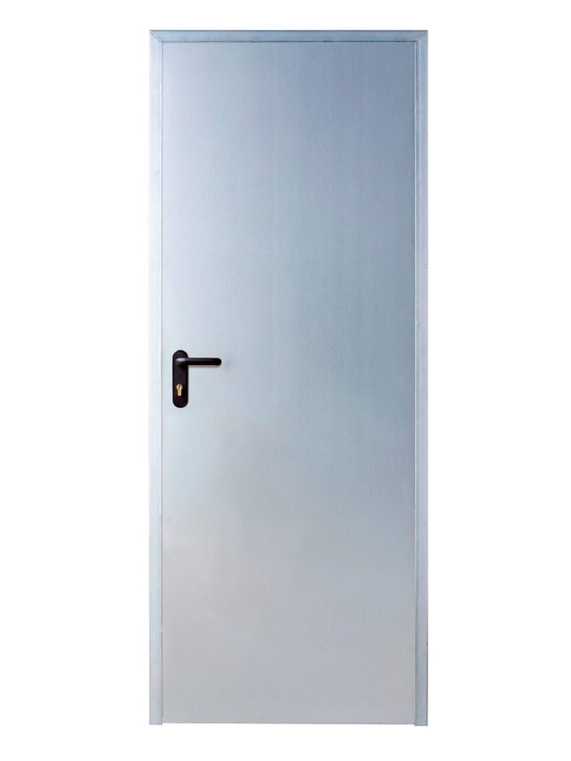 Porta de serviço galvanizada 80x210 cm direita lisa