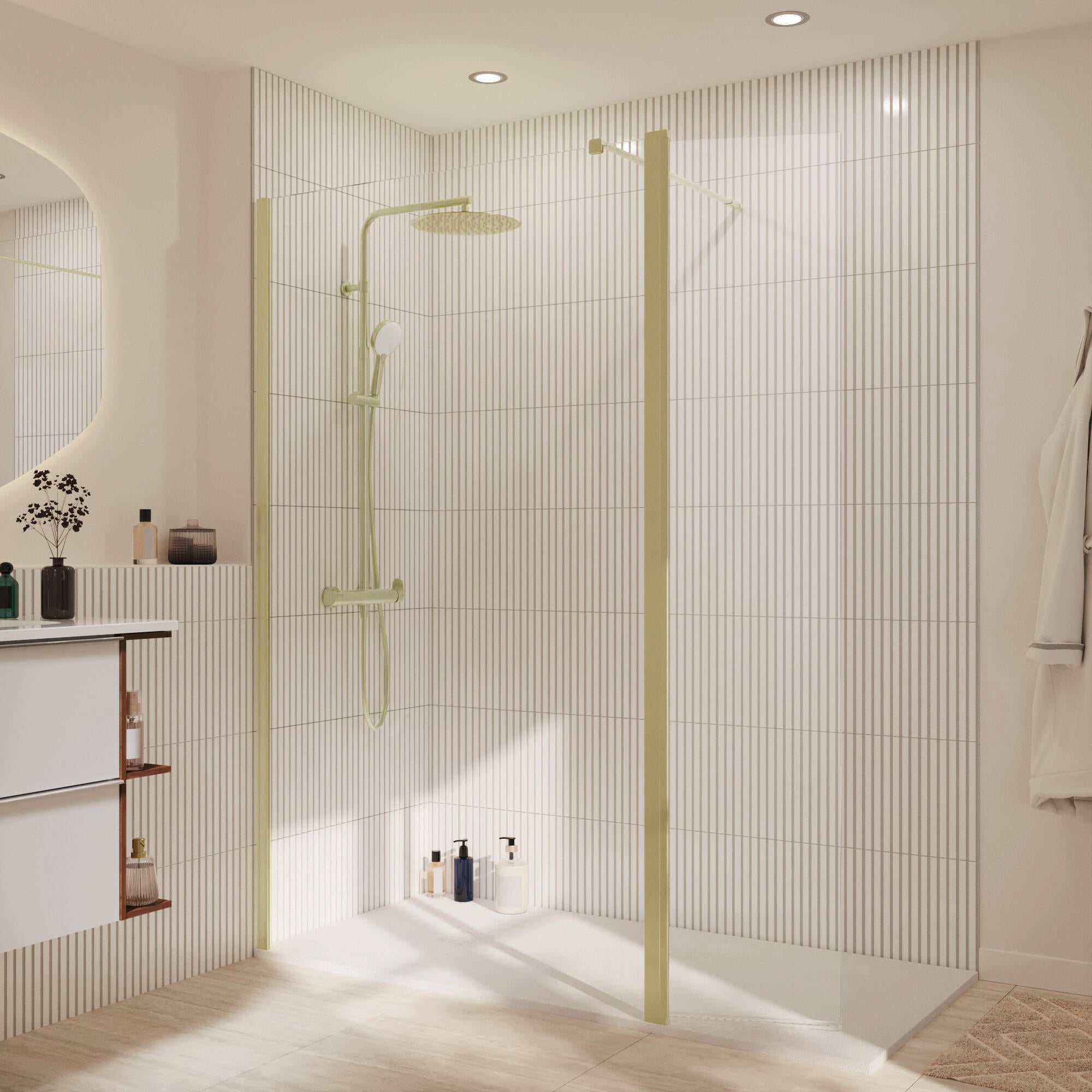 Kabina Walk-in Remix 140 x 200 cm złota Sensea - 3