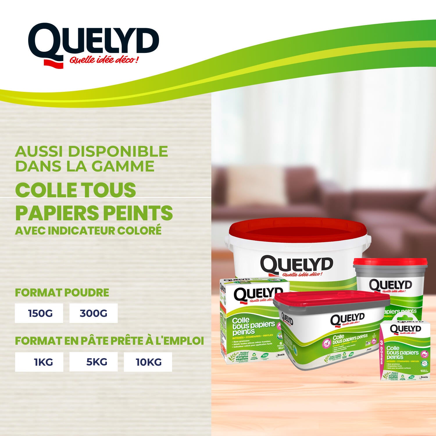 Colle en poudre pour tous types de papiers peints QUELYD, 150g - 4