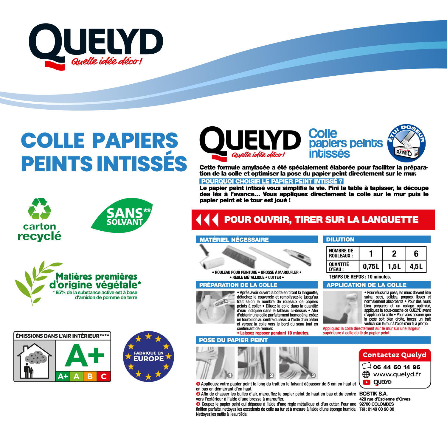 Colle en poudre pour papiers peints intissés QUELYD, 150g - 3