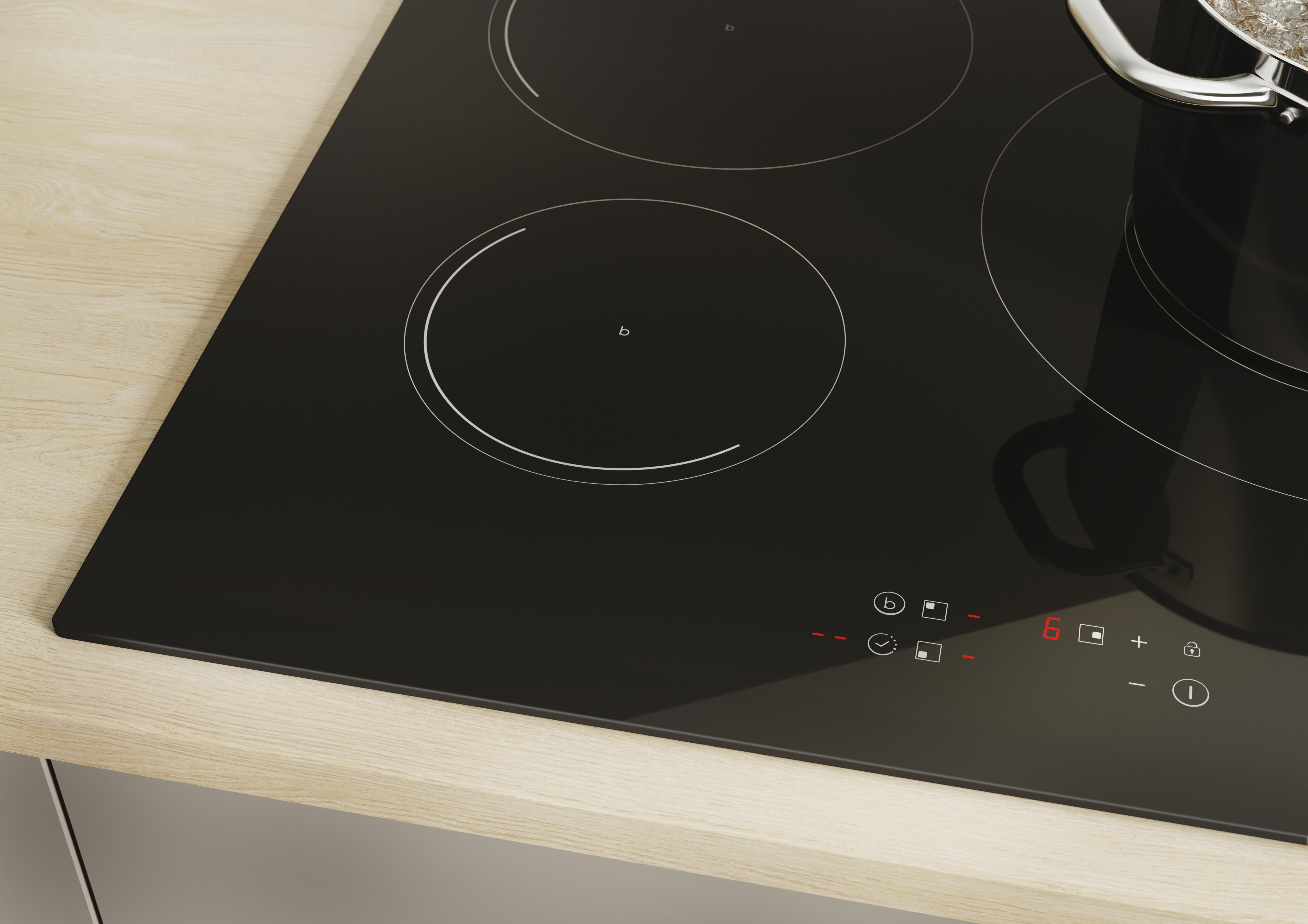 Placa de inducción CANDY CI633C/E14U con 3 zonas de cocción zona grande de 28cm 7200 W negro 60cm - 5