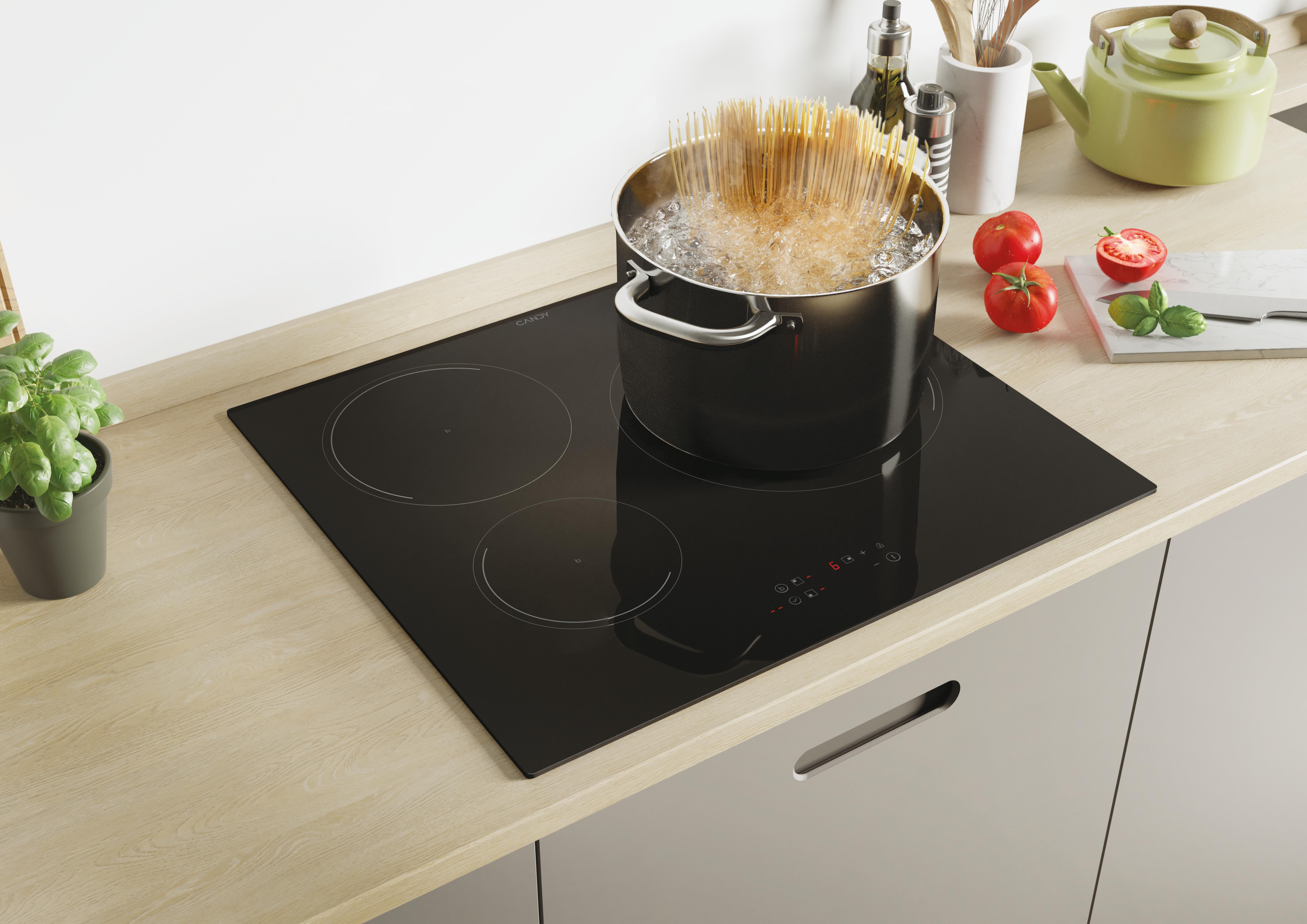 Placa de inducción CANDY CI633C/E14U con 3 zonas de cocción zona grande de 28cm 7200 W negro 60cm - 4