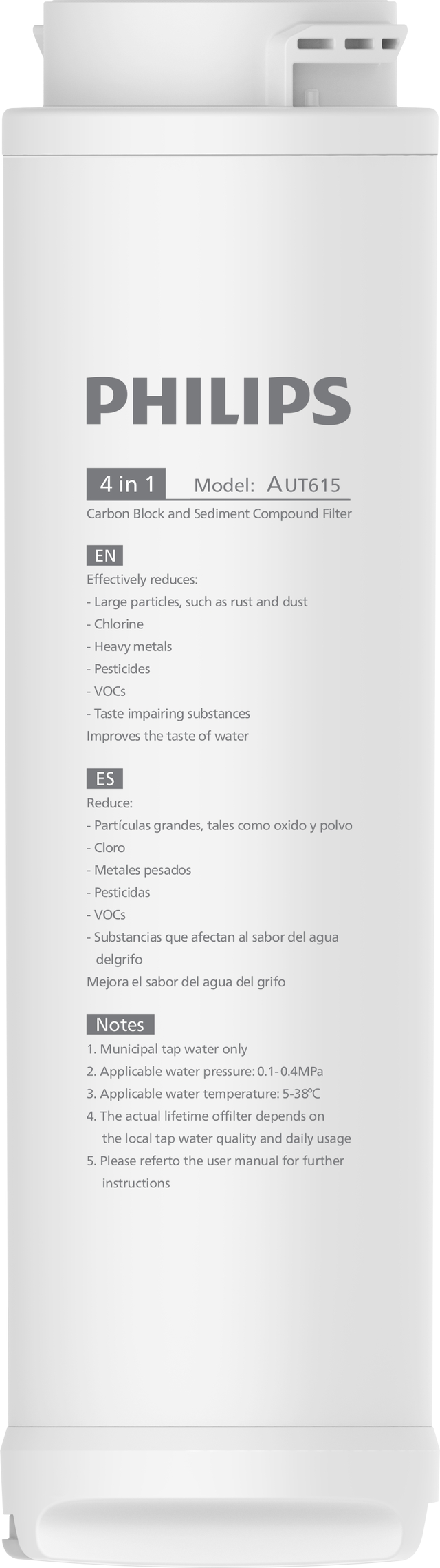 Filtro unidad de ósmosis PHILIPS AUT8940 4+1 etapas con AUT4030R400 