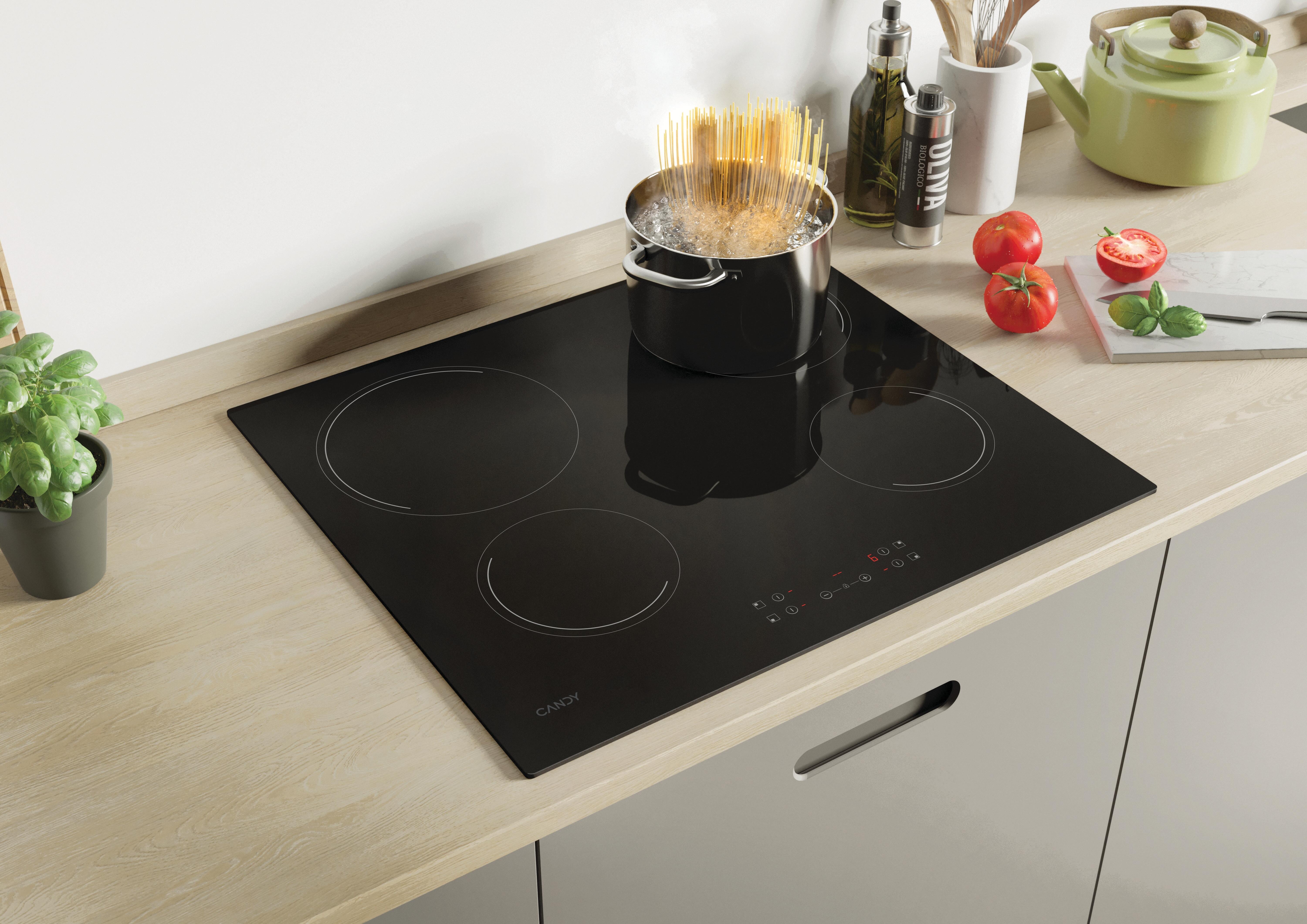 Placa vitrocerâmica 4 zonas de calor 6500 W 59 x 52 cm preto Candy CH64CCB/4U2 - 4