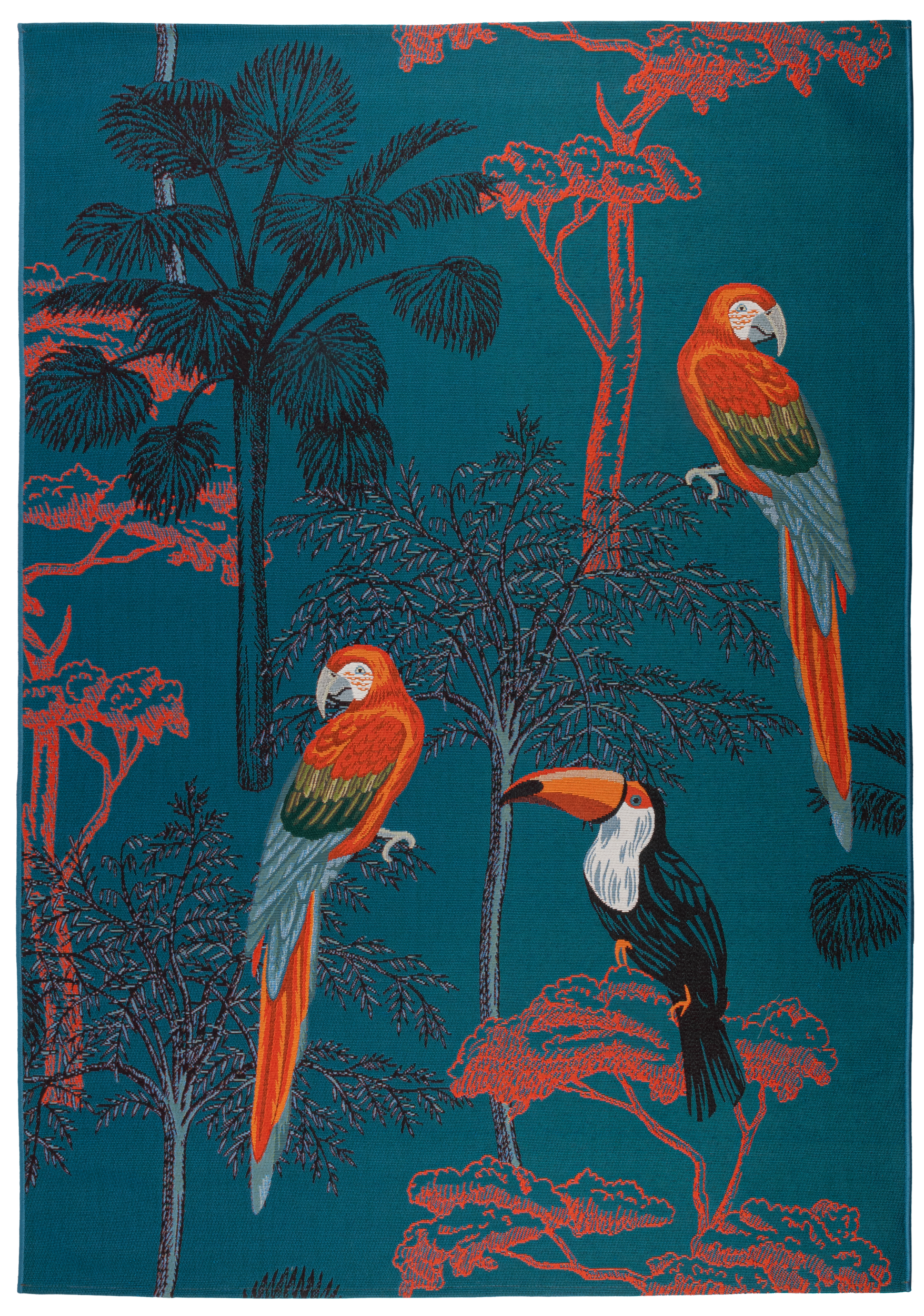 Dywan zewnętrzny/wewnętrzny Jungle Papugi 160 x 220 cm