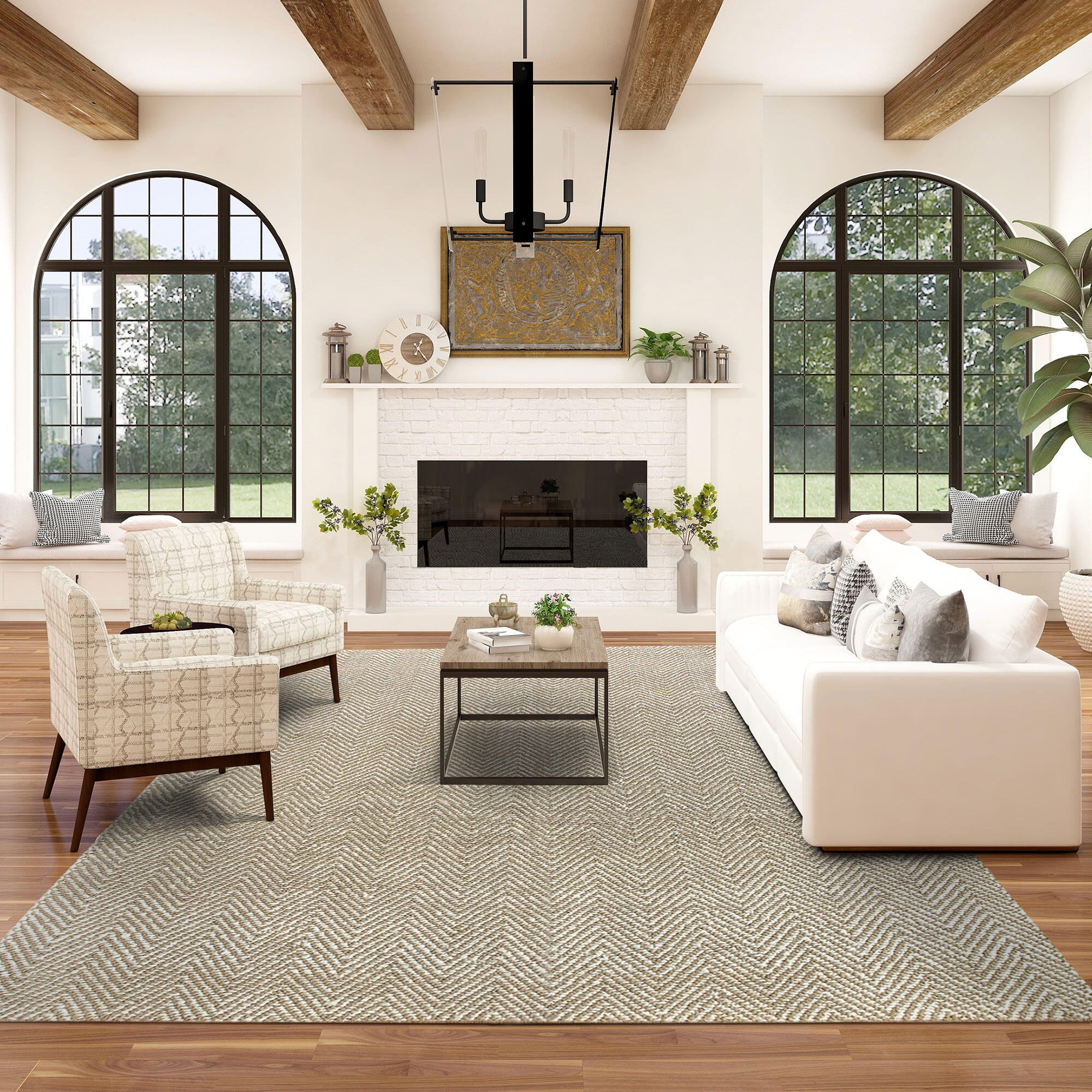 Tapete juta ISTAN 120X170CM BRANCO - 2