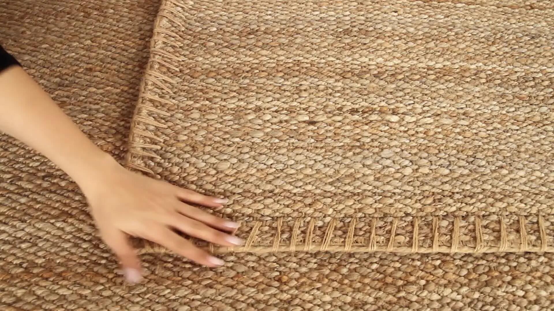 Alfombra yute Granada 200x200cm tejido plano  naturaleza natural cuadrada - 4