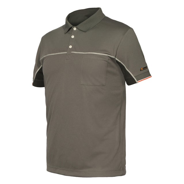 POLO GRIS NEGRO MANGA CORTA POLIÉSTER TALLA M ISSA 8825B