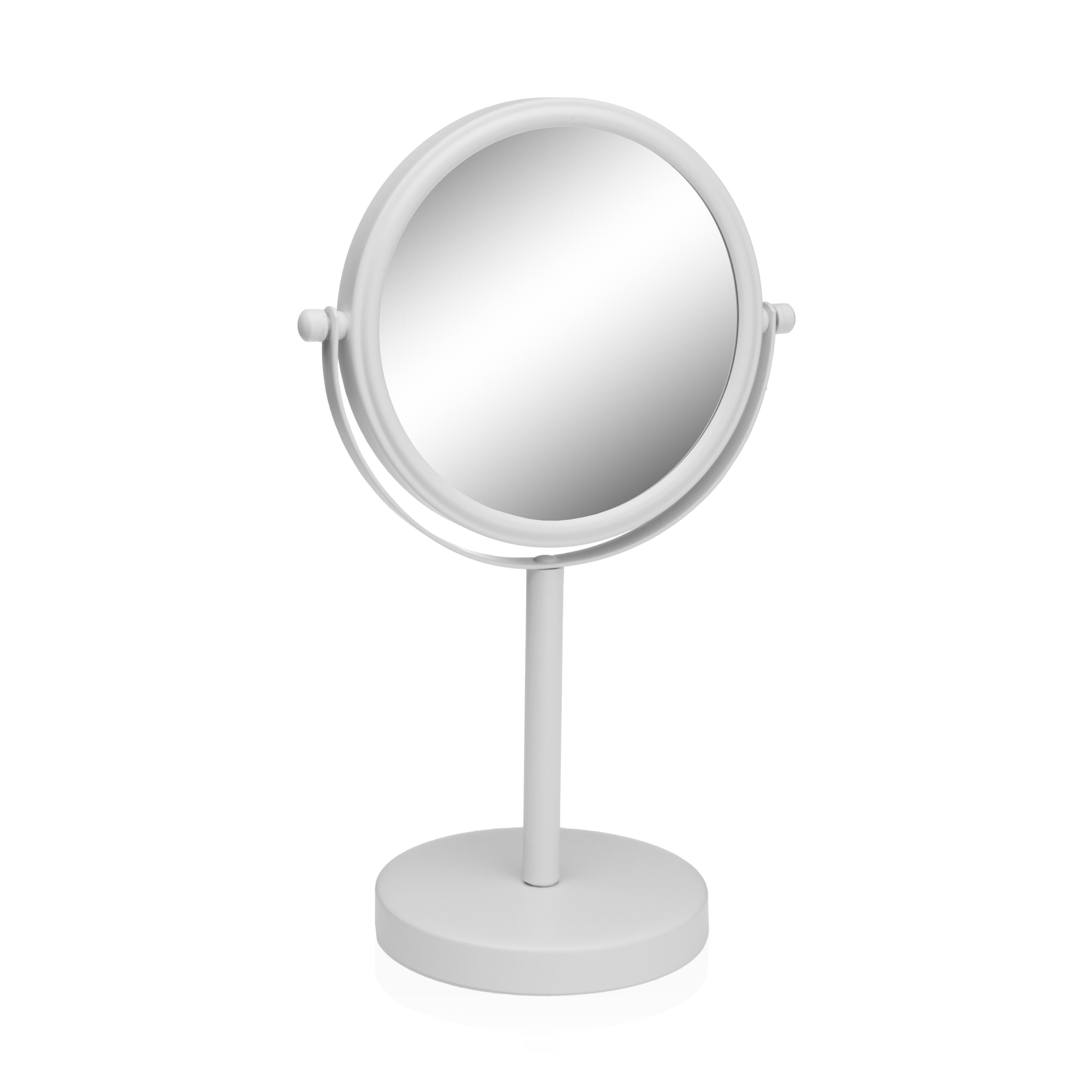 Espejo cosmético de aumento espejo con soporte x10 x 10 blanco