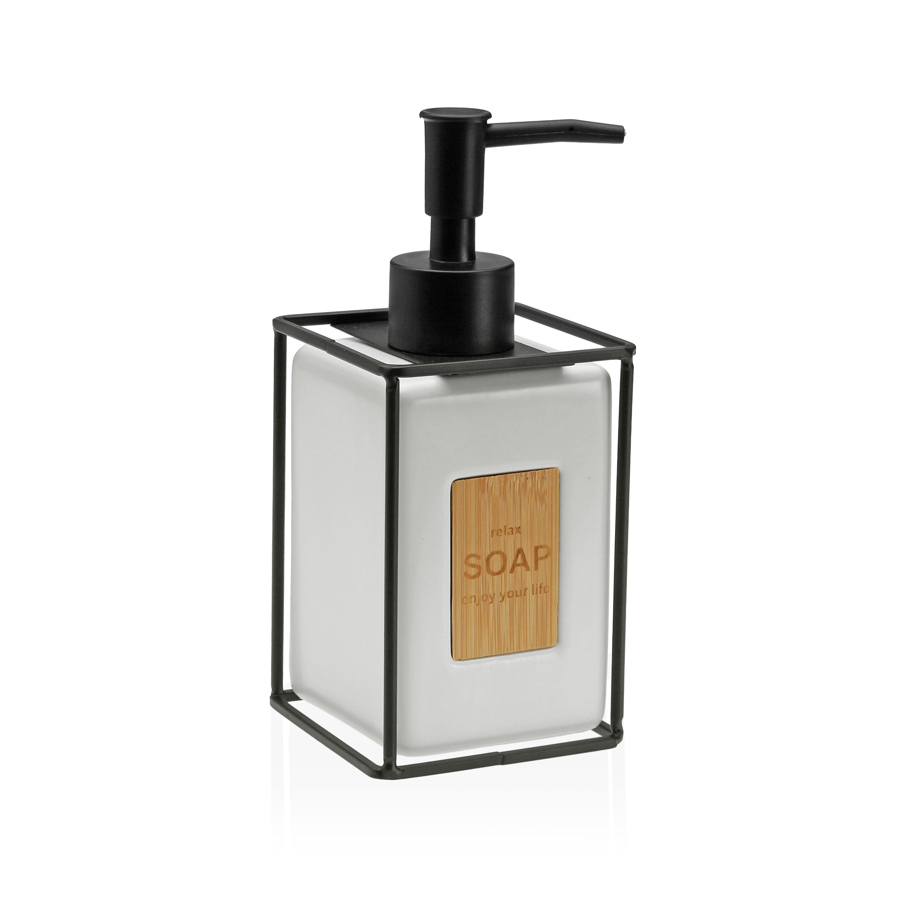 Dispensador blanco borde metal blanco mate